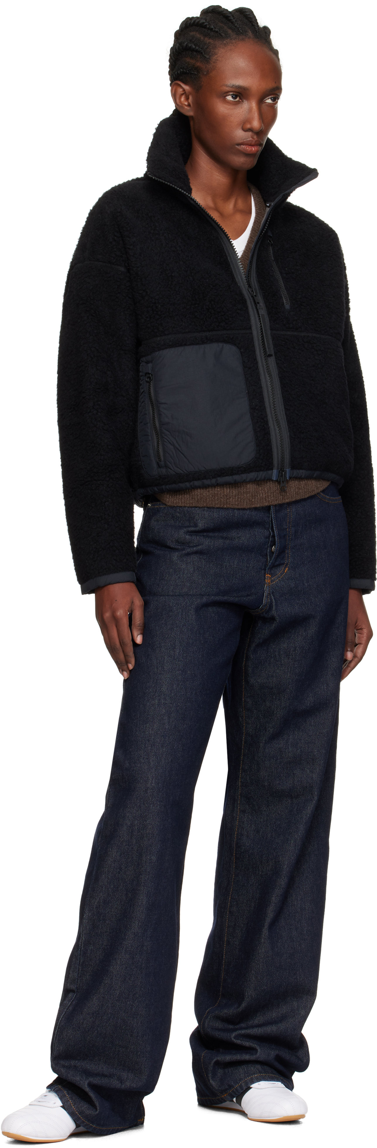 Canada Goose Black Simcoe Zip Up Fleece Sweater In Black