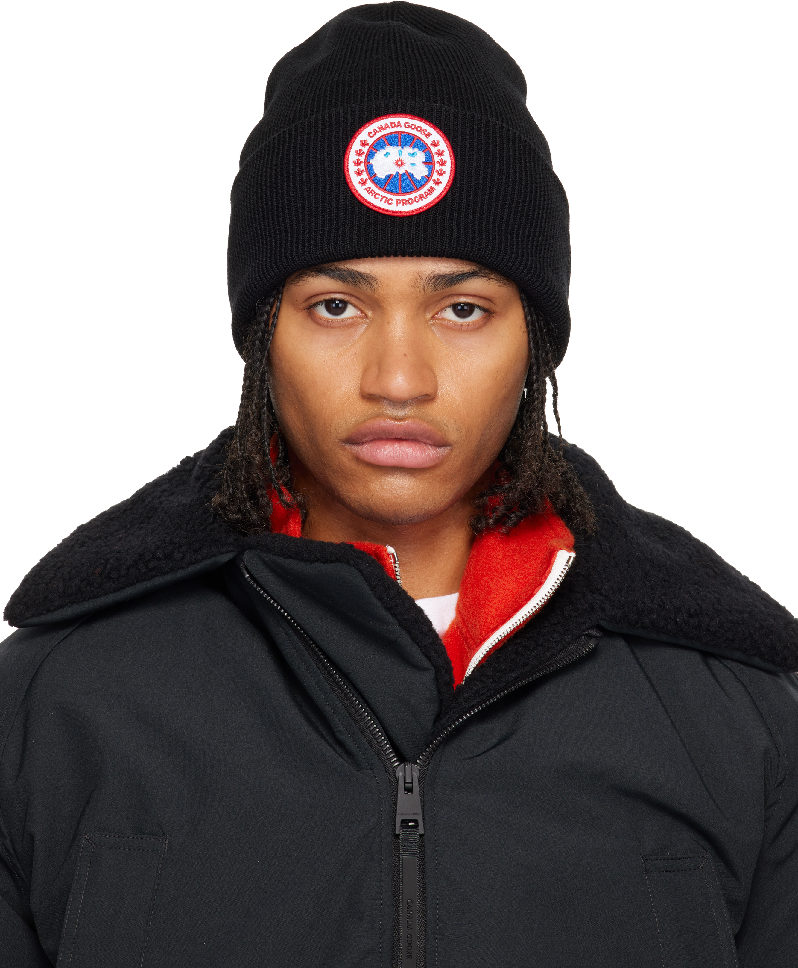Canada Goose: Black Arctic Beanie | SSENSE Canada