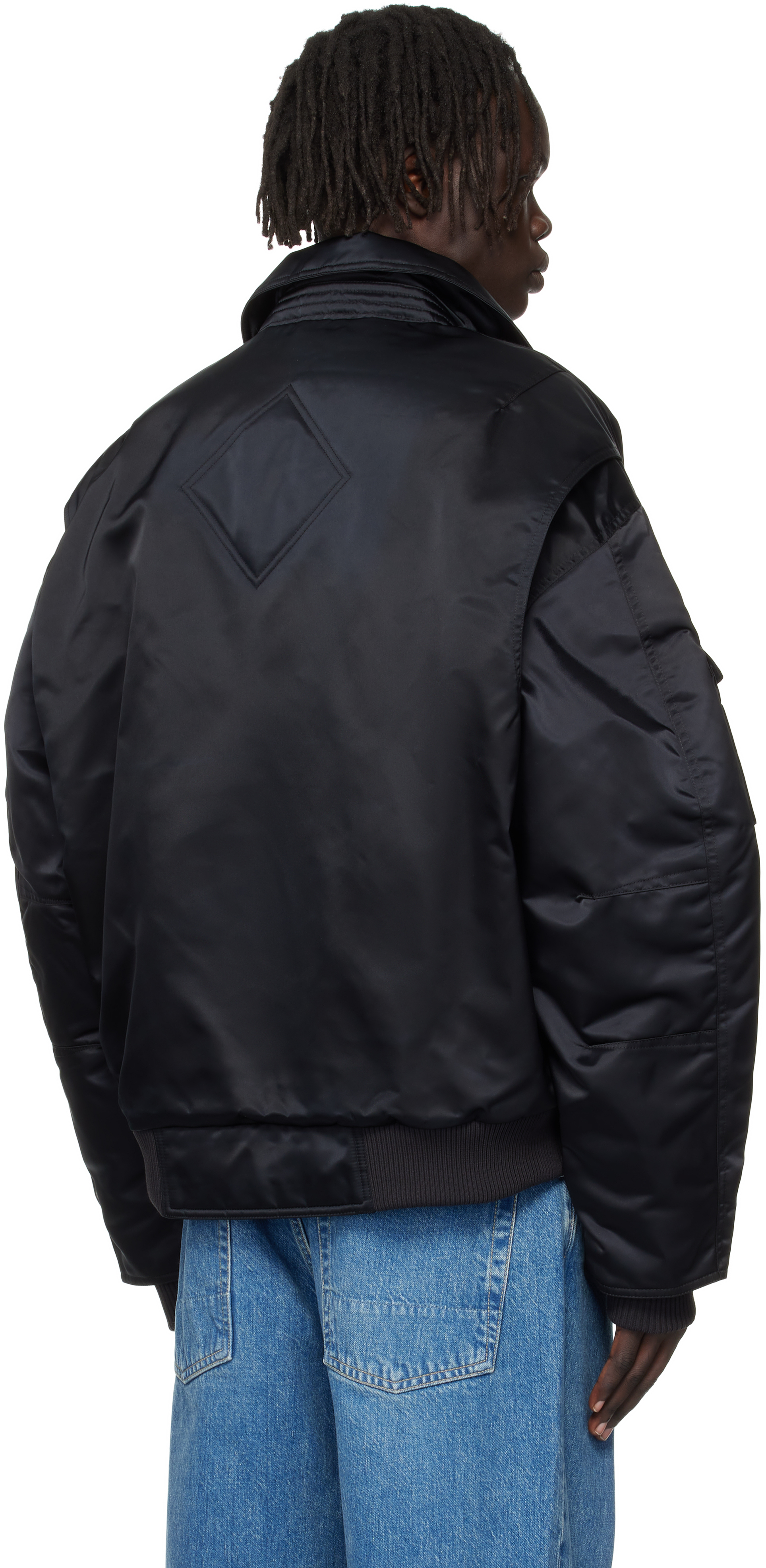 Canada Goose Black Seguin Aviator Down Bomber Jacket In Black