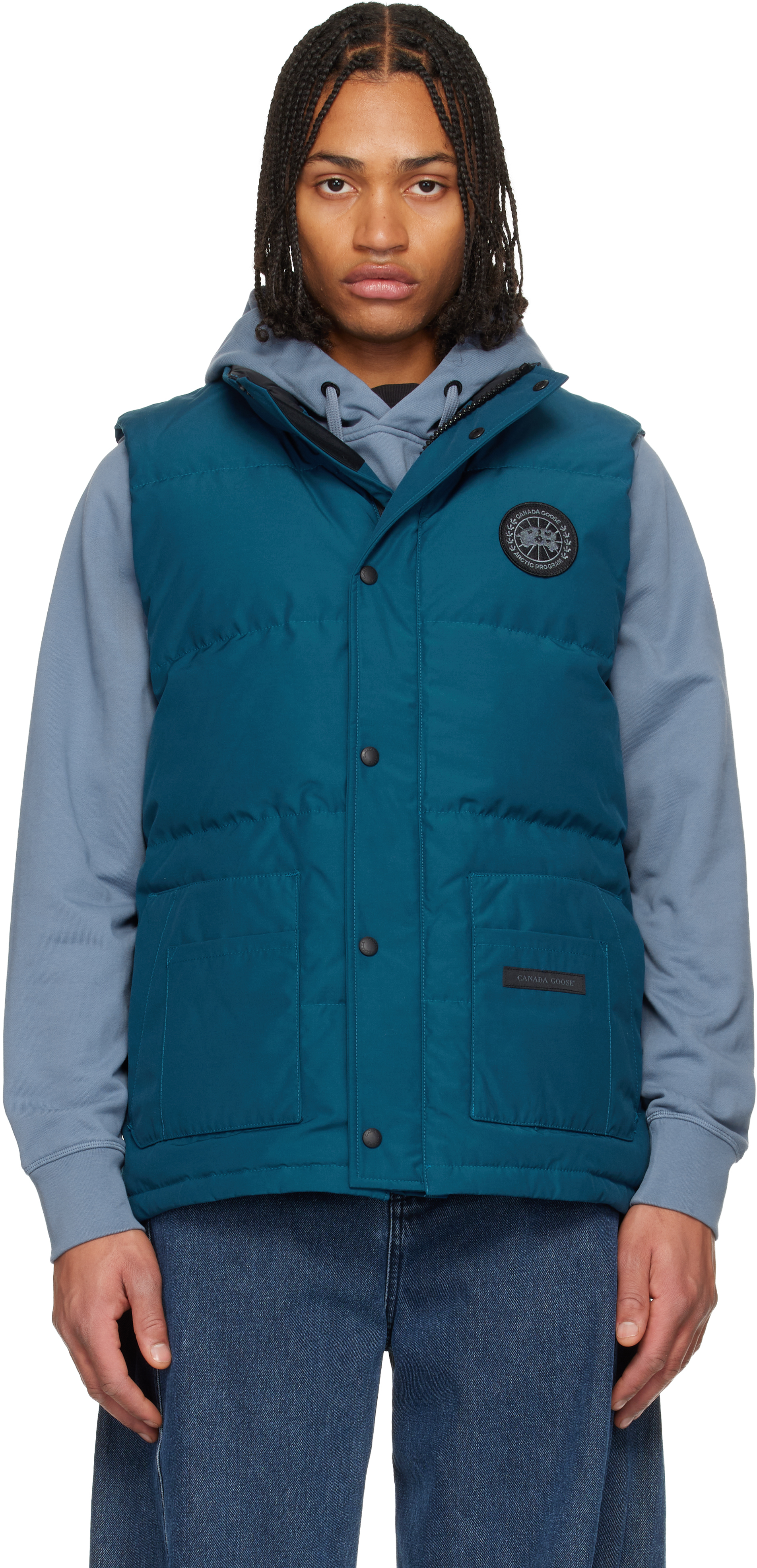 Canada Goose Blue 'black Label' Freestyle Crew Down Vest