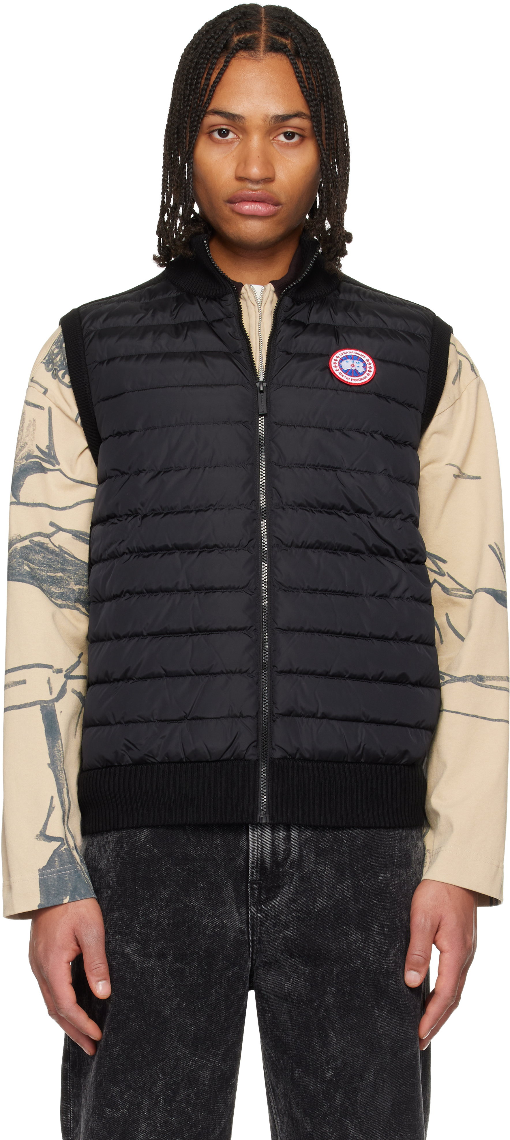 Canada Goose: Black HyBridge Knit Down Vest | SSENSE