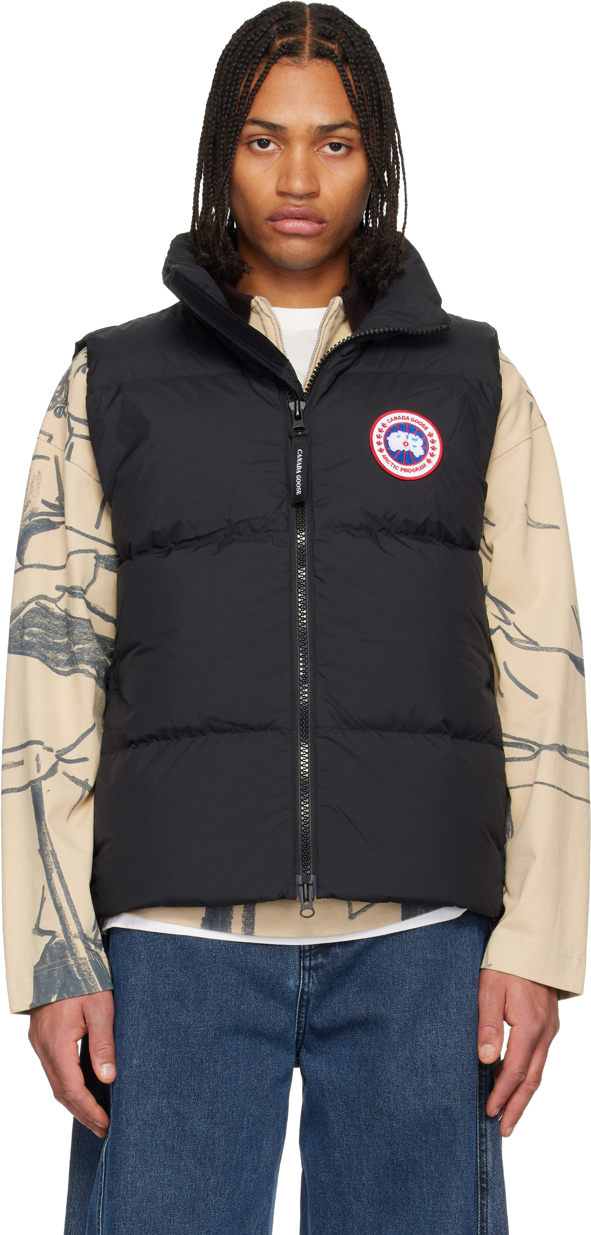 Canada Goose: Black Lawrence Puffer Down Vest | SSENSE