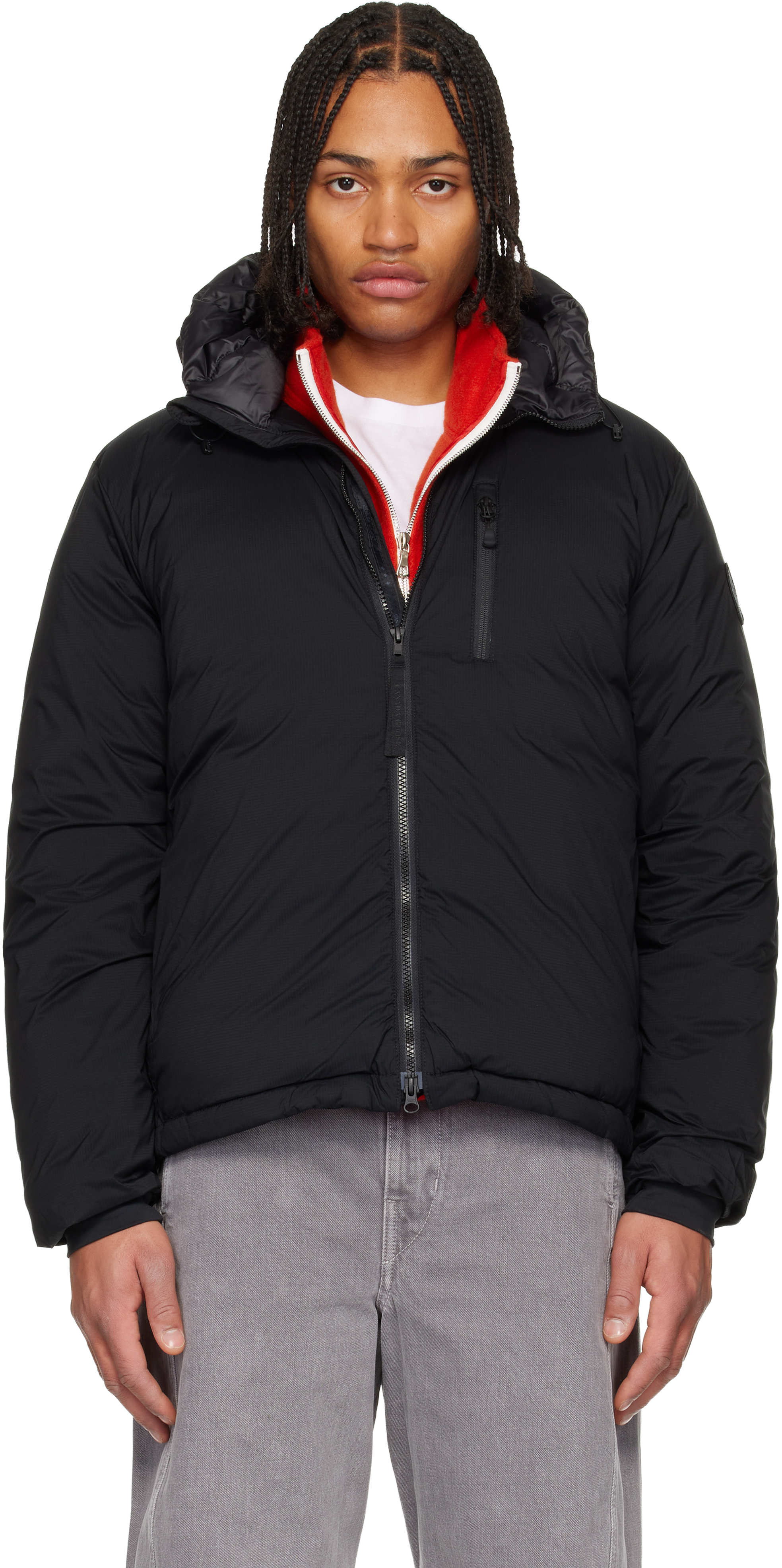 Canada Goose: Black 'Black Label' Lodge Hooded Down Jacket | SSENSE