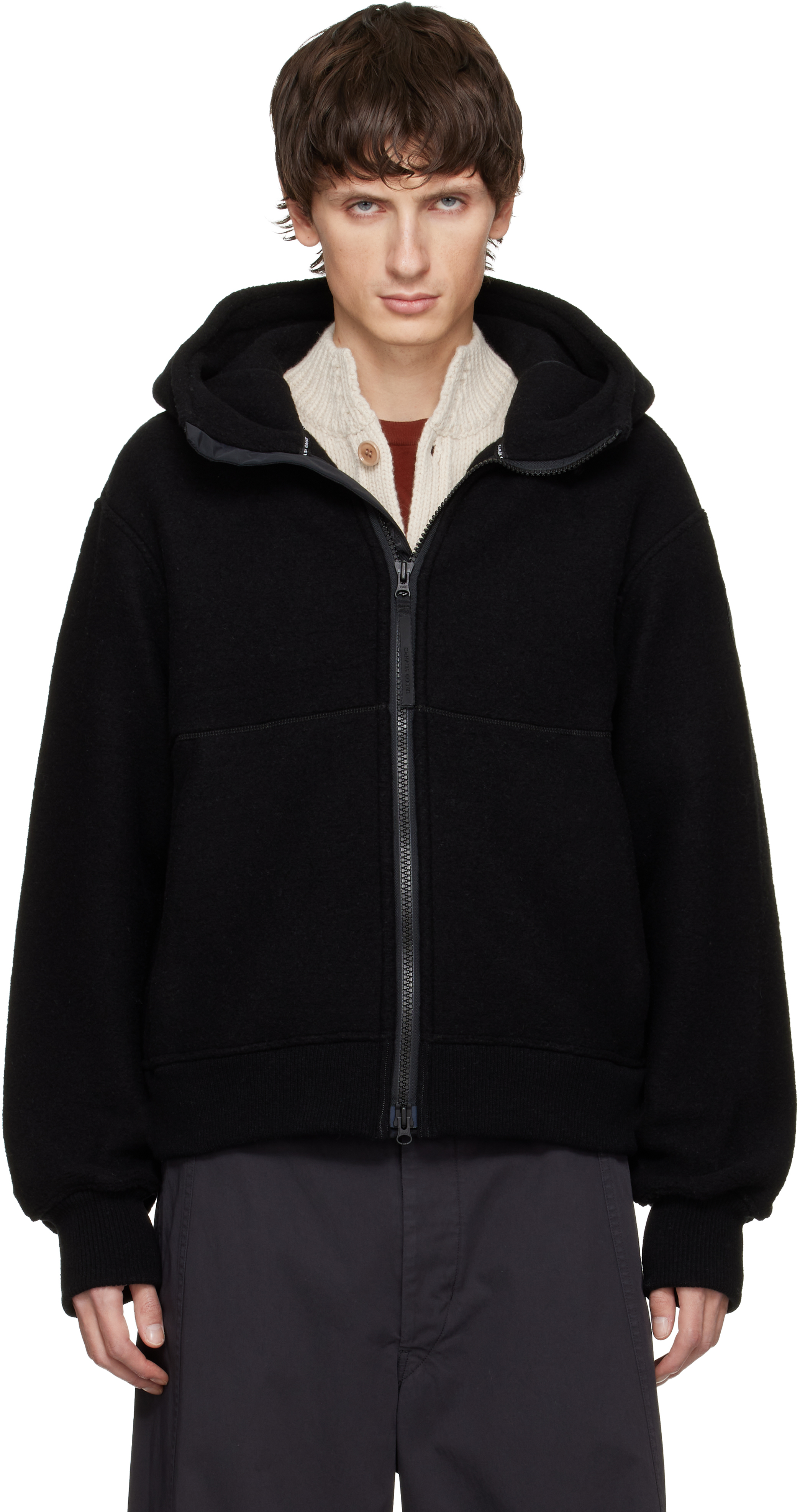 Canada Goose Black 'black Label' Chilliwack Fleece Bomber Jacket