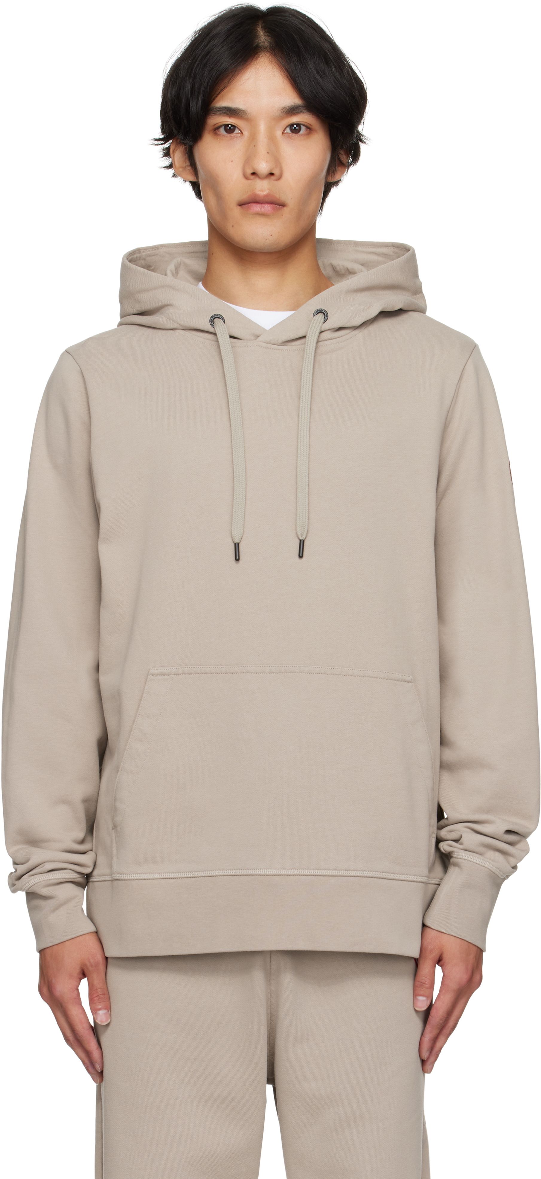 Canada Goose Huron Patch-logo Hoodie In Neutral