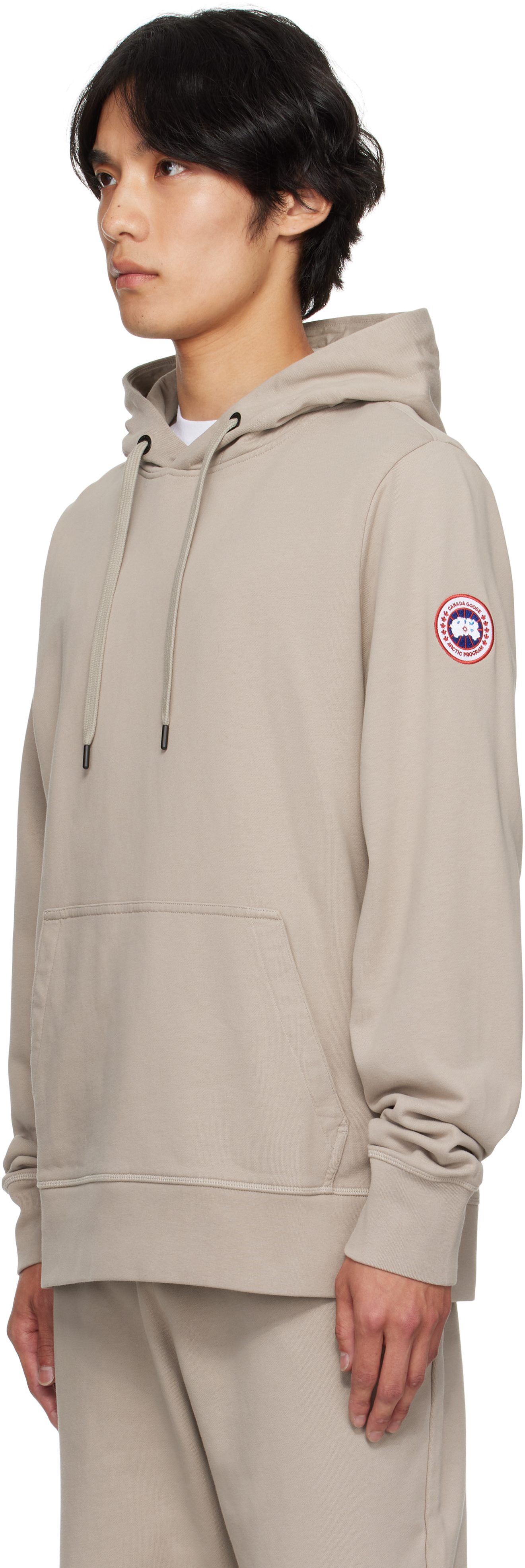 Canada Goose Huron Patch-logo Hoodie In Neutral