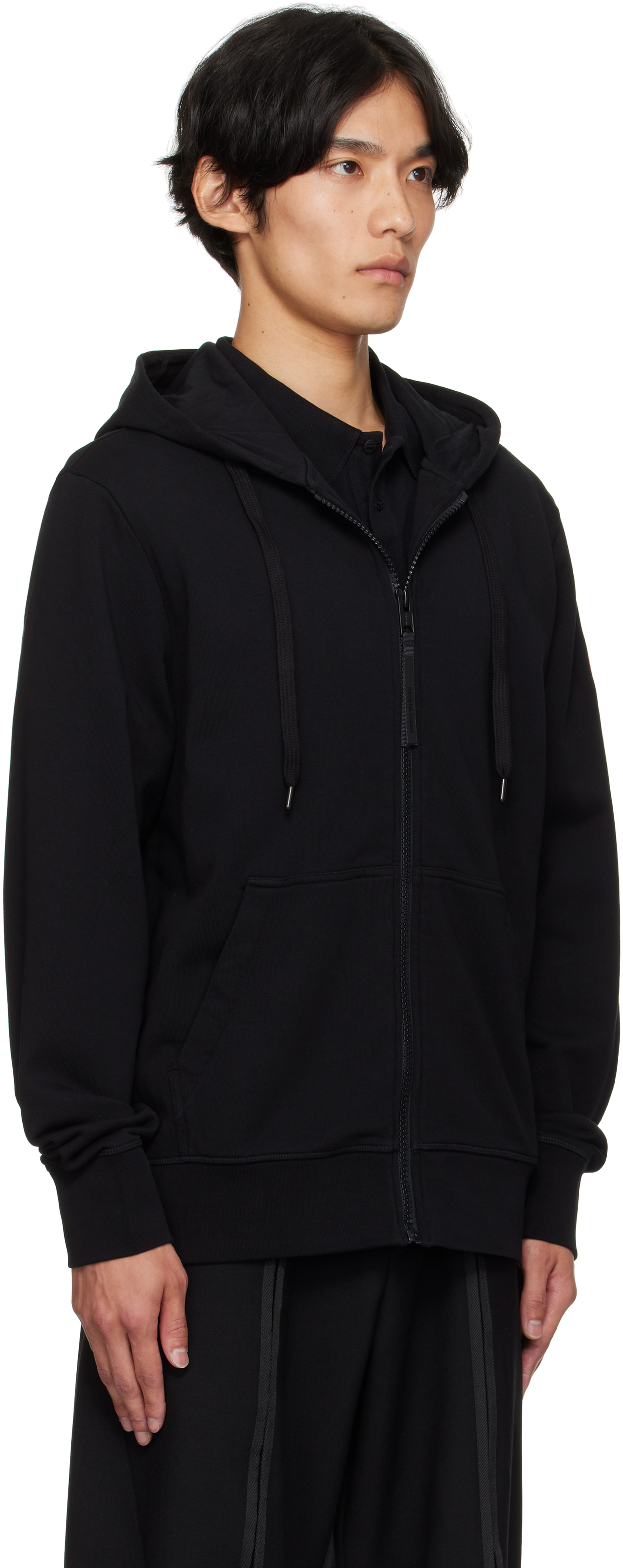 Canada Goose Hooded Sweater With Front Pockets And Ribbed Cuffs In Black