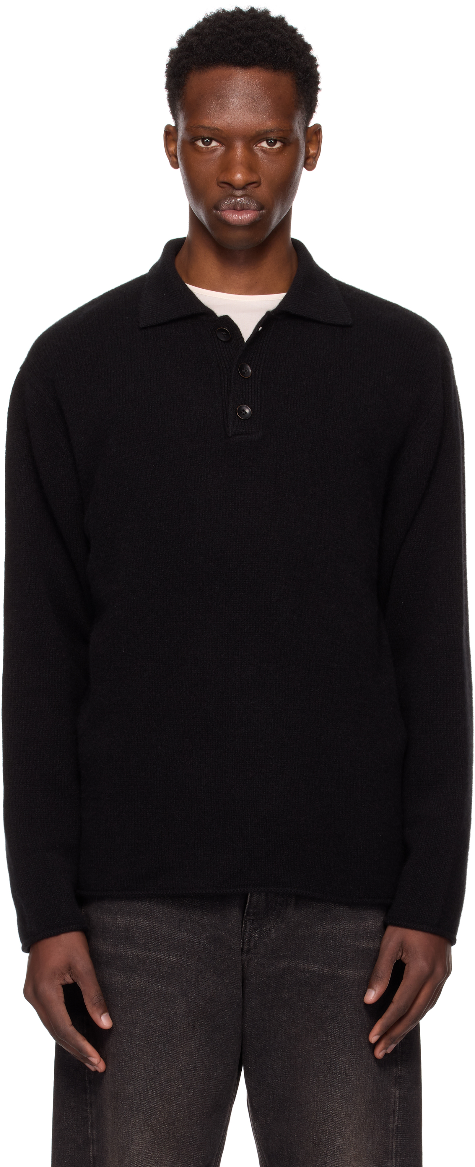 Black Heavy Rugby Polo