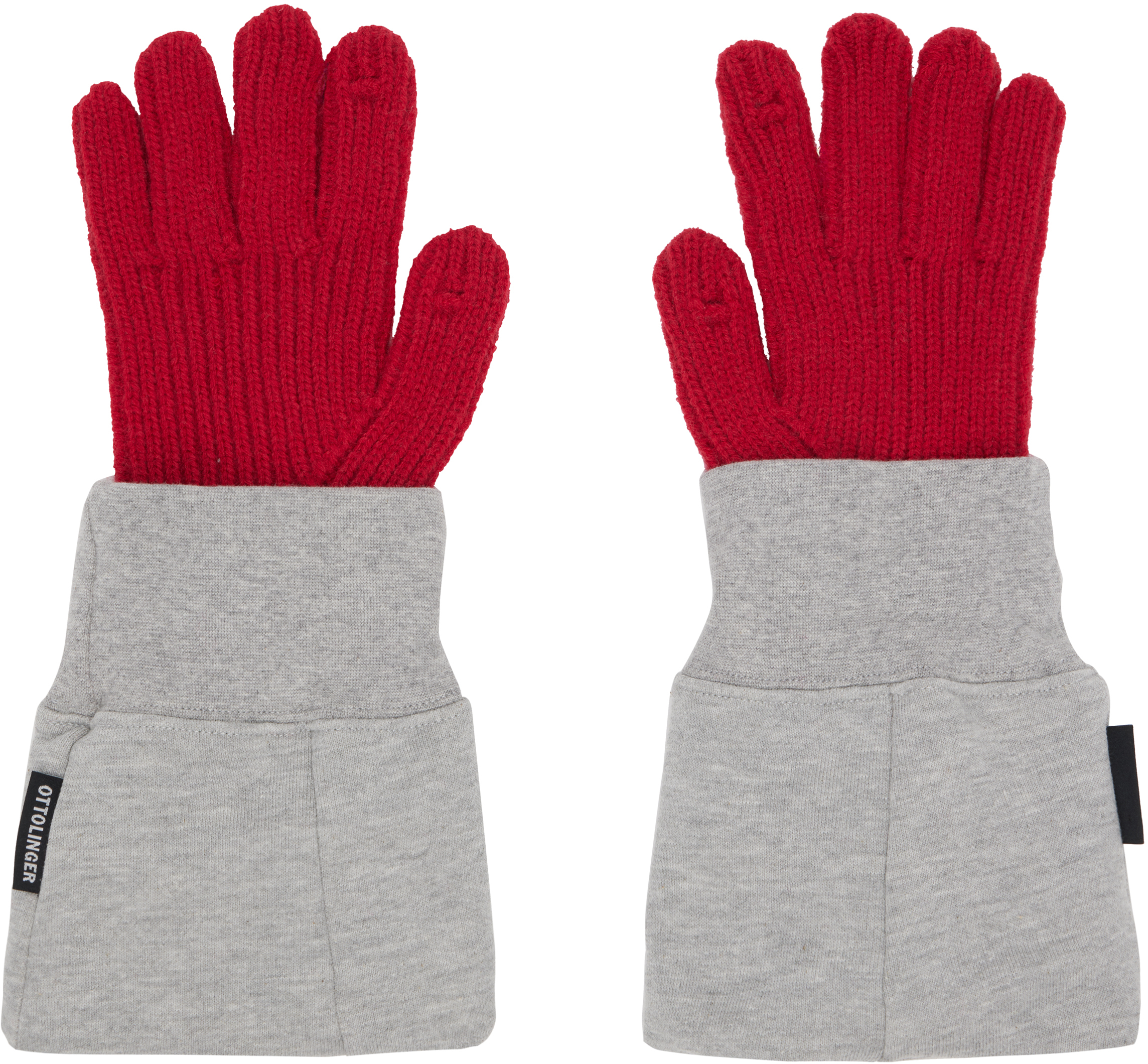 Ottolinger Red & Gray Deconstructed Sleeve Glove