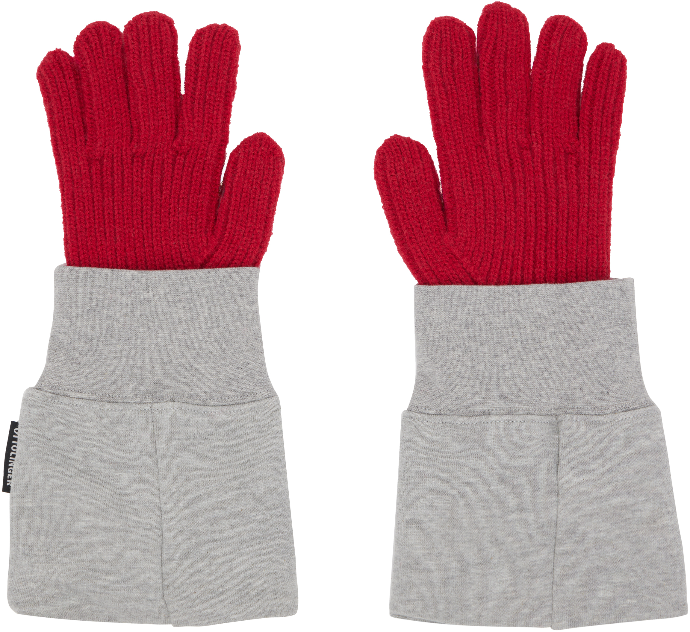 Ottolinger Red & Gray Deconstructed Sleeve Glove