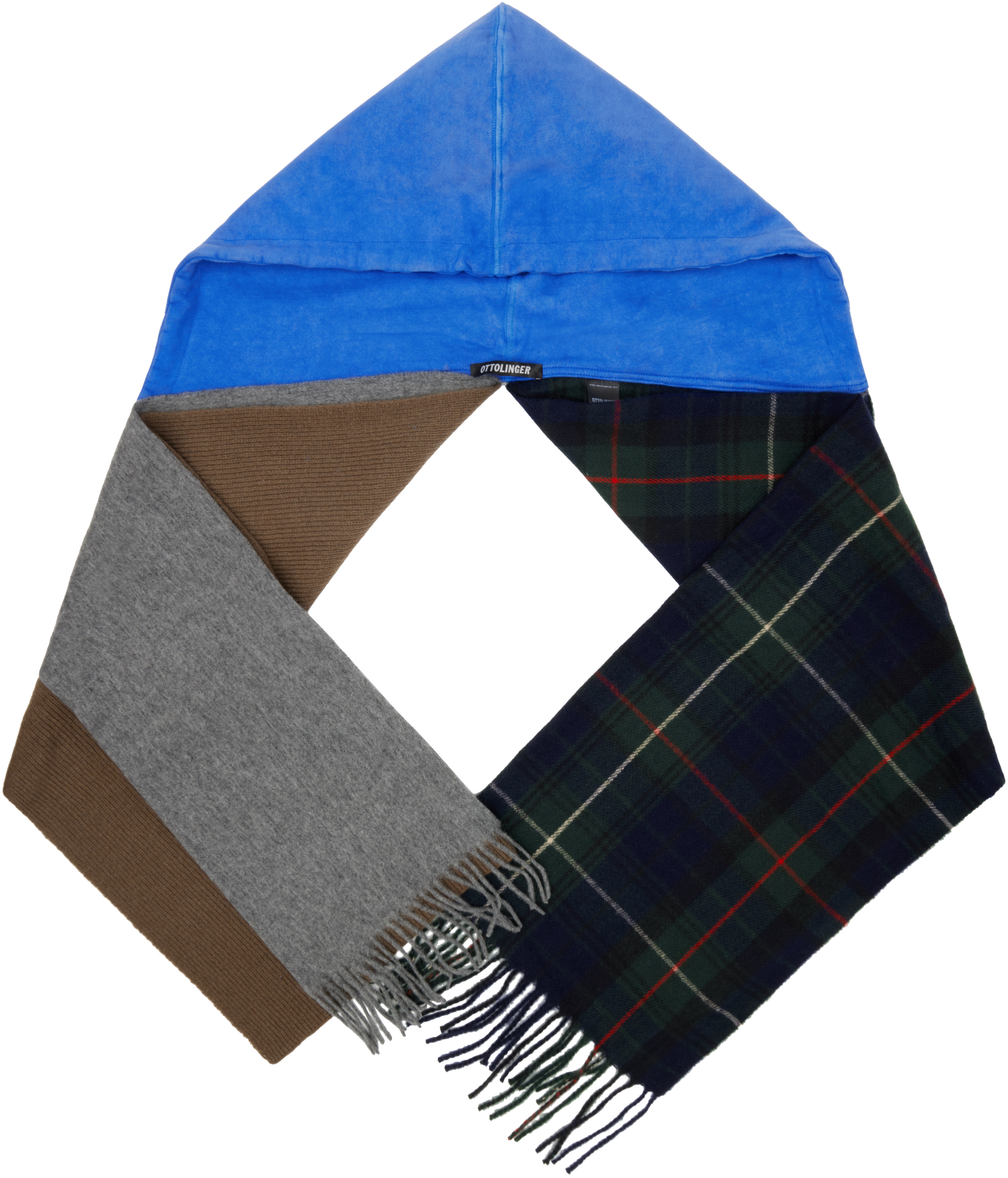 Ottolinger Blue & Multicolor Deconstructed Hoodie Scarf