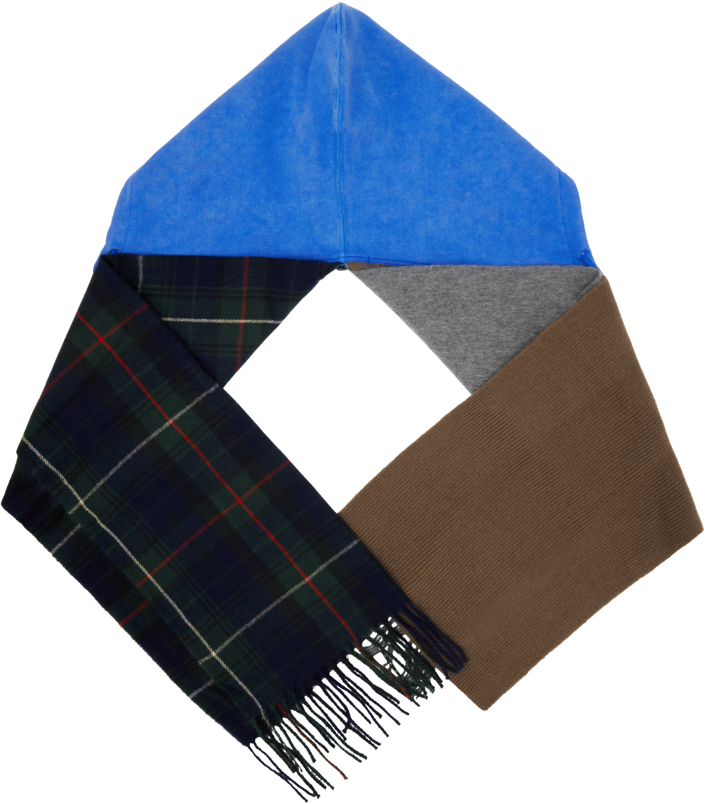Ottolinger Blue & Multicolor Deconstructed Hoodie Scarf