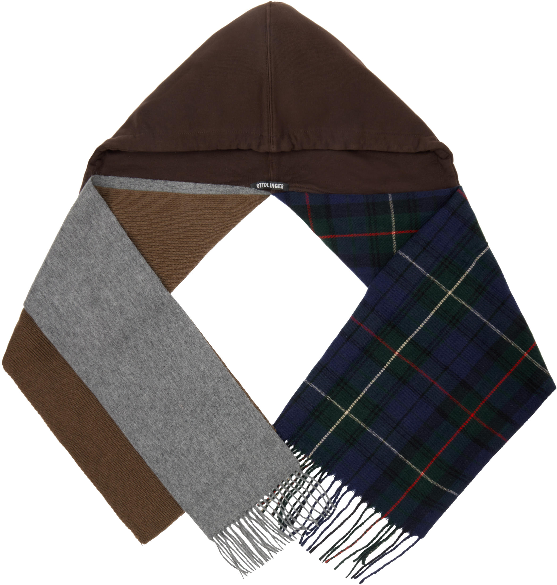 Ottolinger Brown & Multicolor Deconstructed Hoodie Scarf