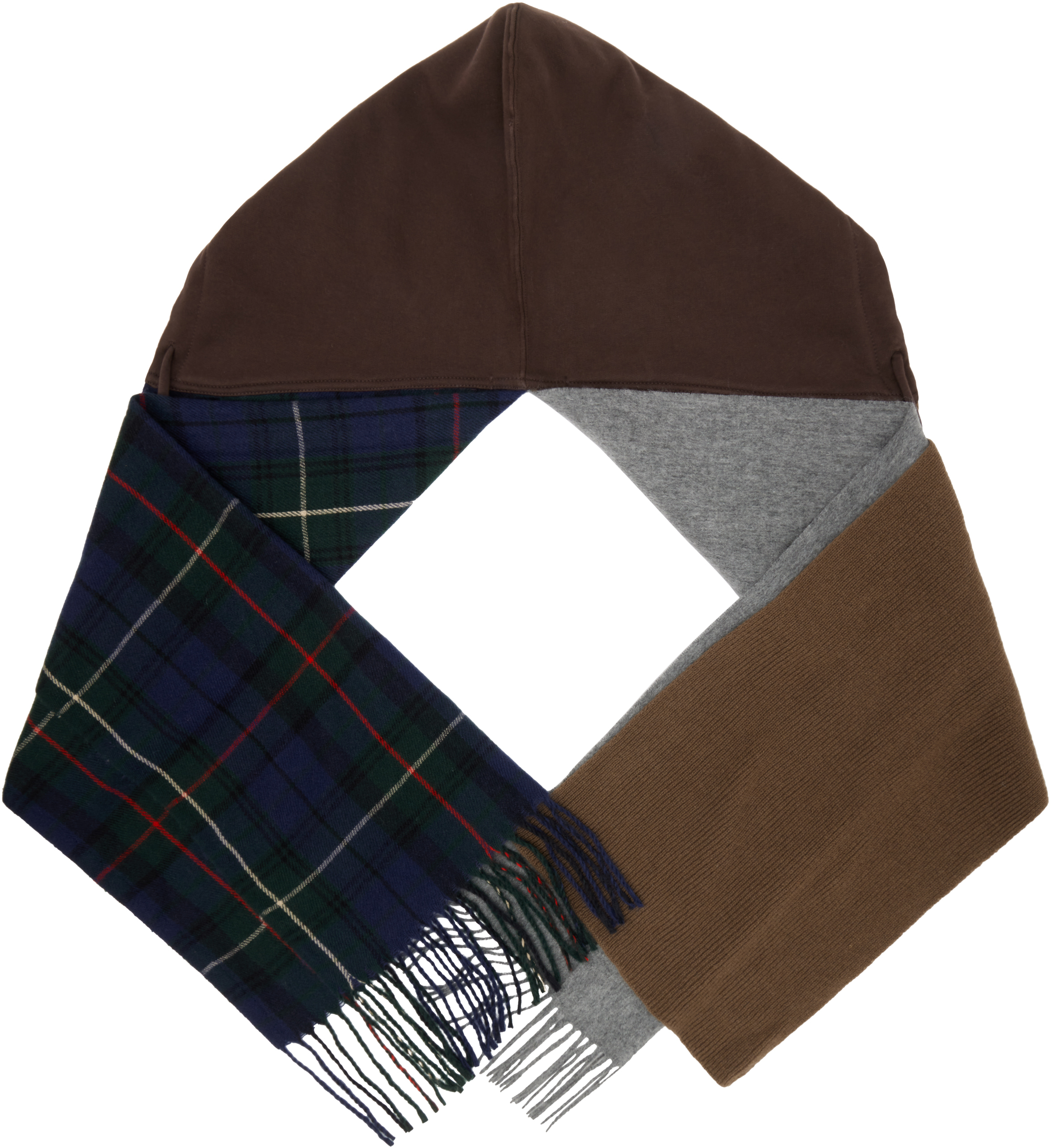 Ottolinger Brown & Multicolor Deconstructed Hoodie Scarf