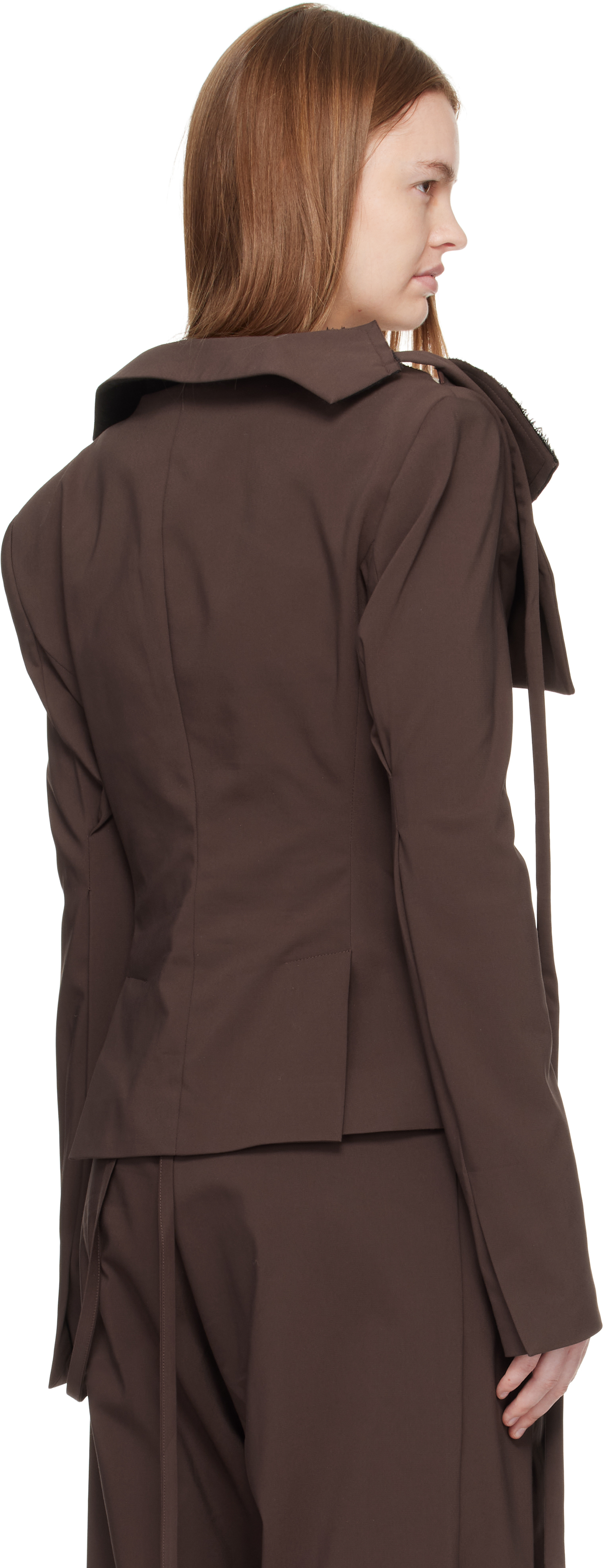 Ottolinger Brown Off-shoulder Blazer In Brown