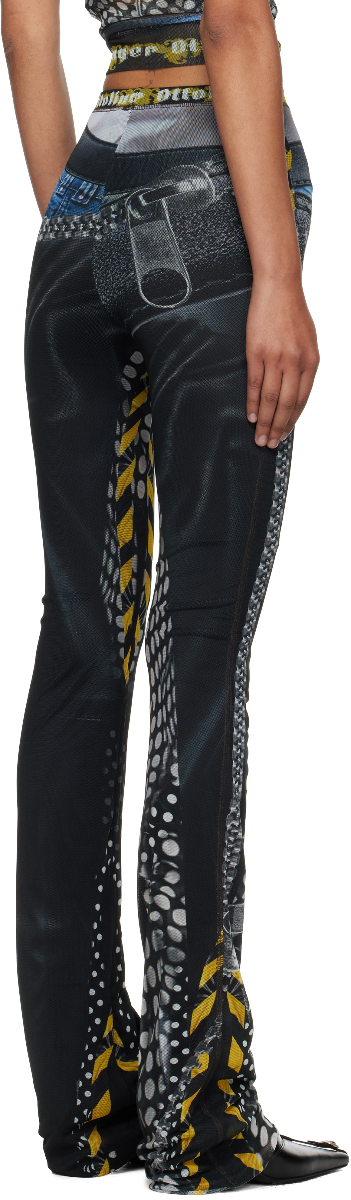 Ottolinger Womens Polka Dot Zip Print Polka-dot Flared Stretch-woven Leggings In Multi