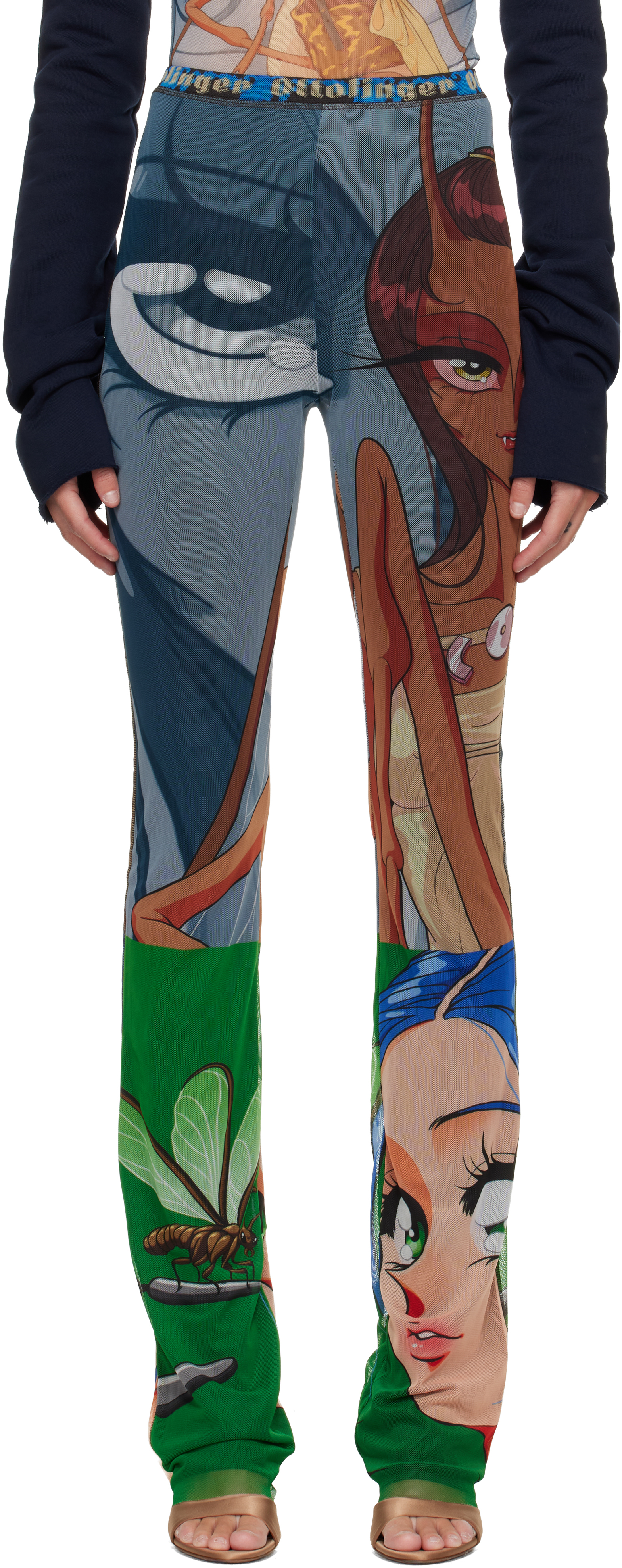 Ottolinger Blue & Green Mesh Lounge Pants