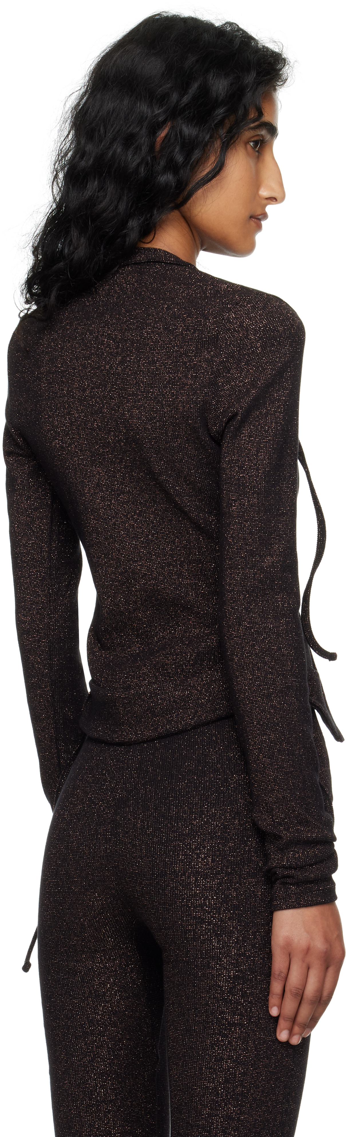 Ottolinger Double-closure Ribbed Cardigan In Brown