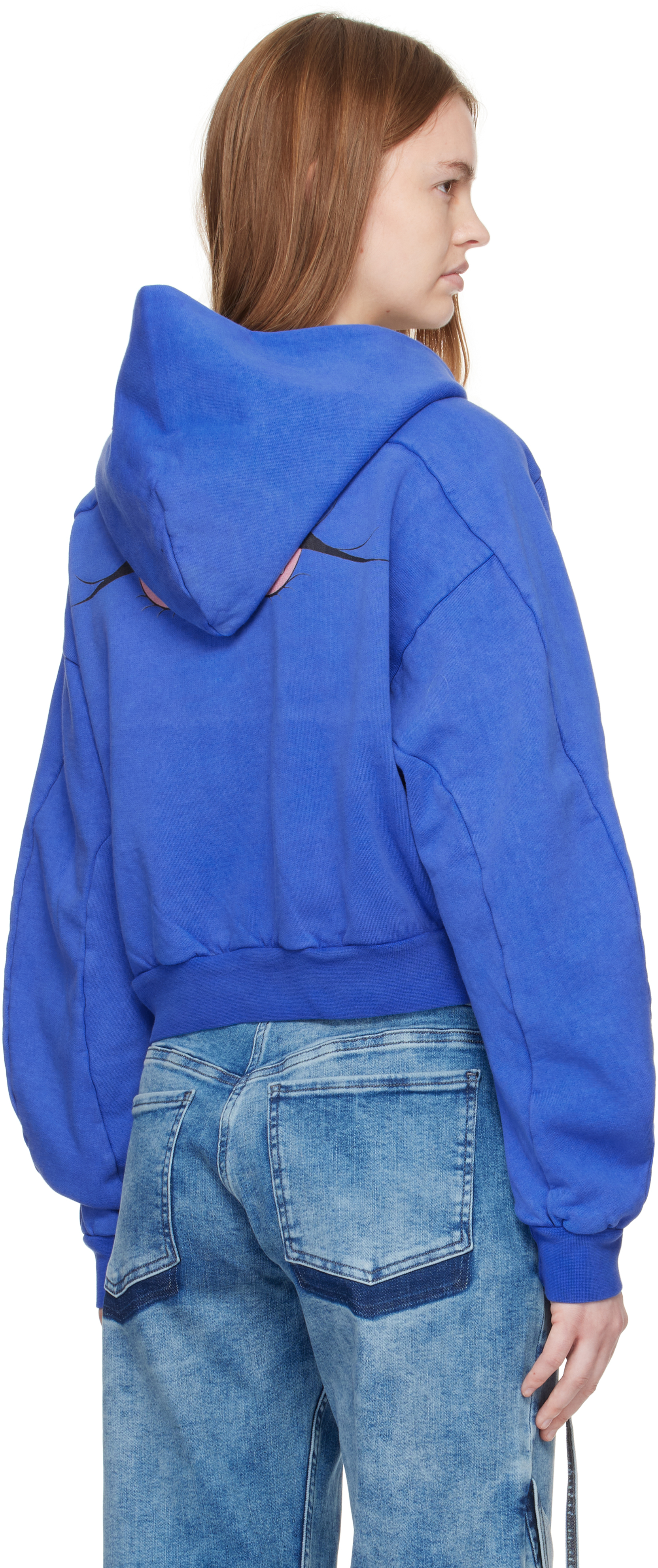 Ottolinger Blue Multiline Zip Hoodie In Blue