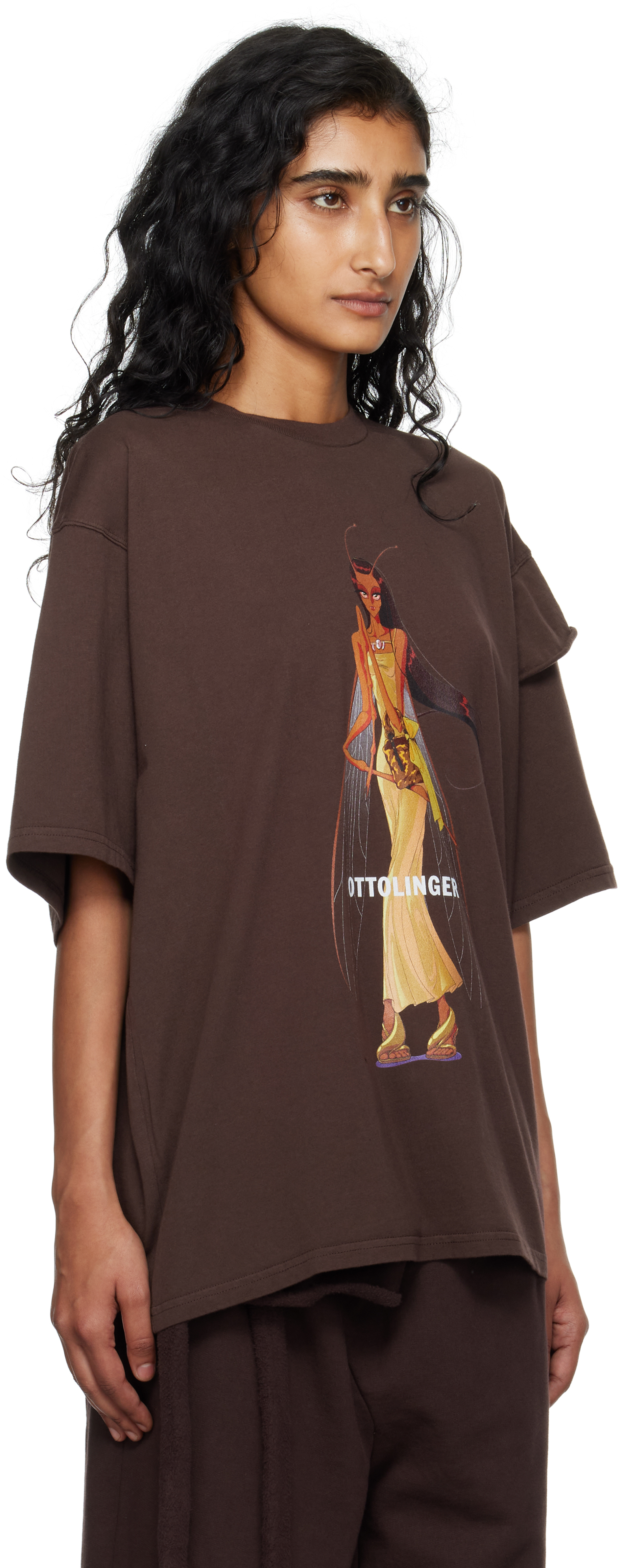 Ottolinger ブラウン Deconstructed ボクシー Tシャツ In Brown