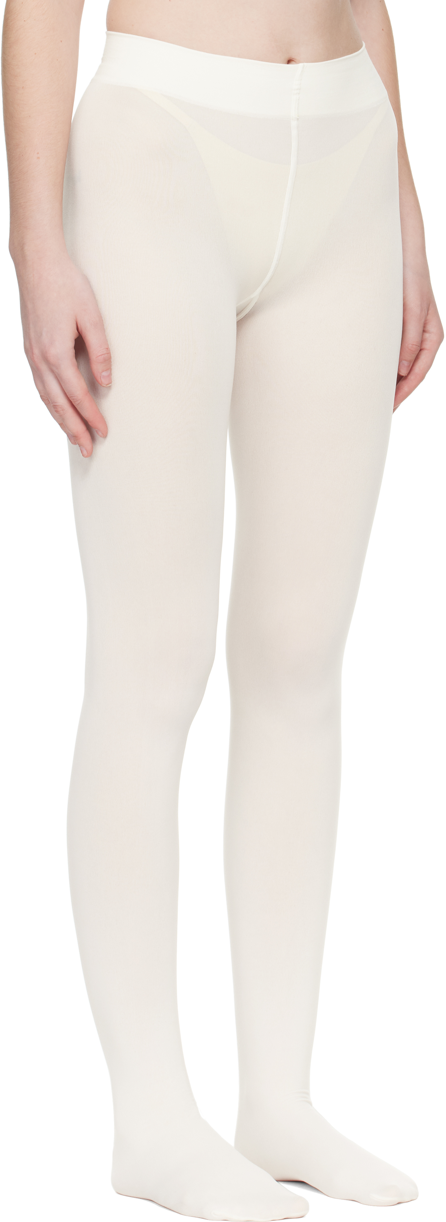 Wolford Off-white Velvet De Luxe 66 Tights In White