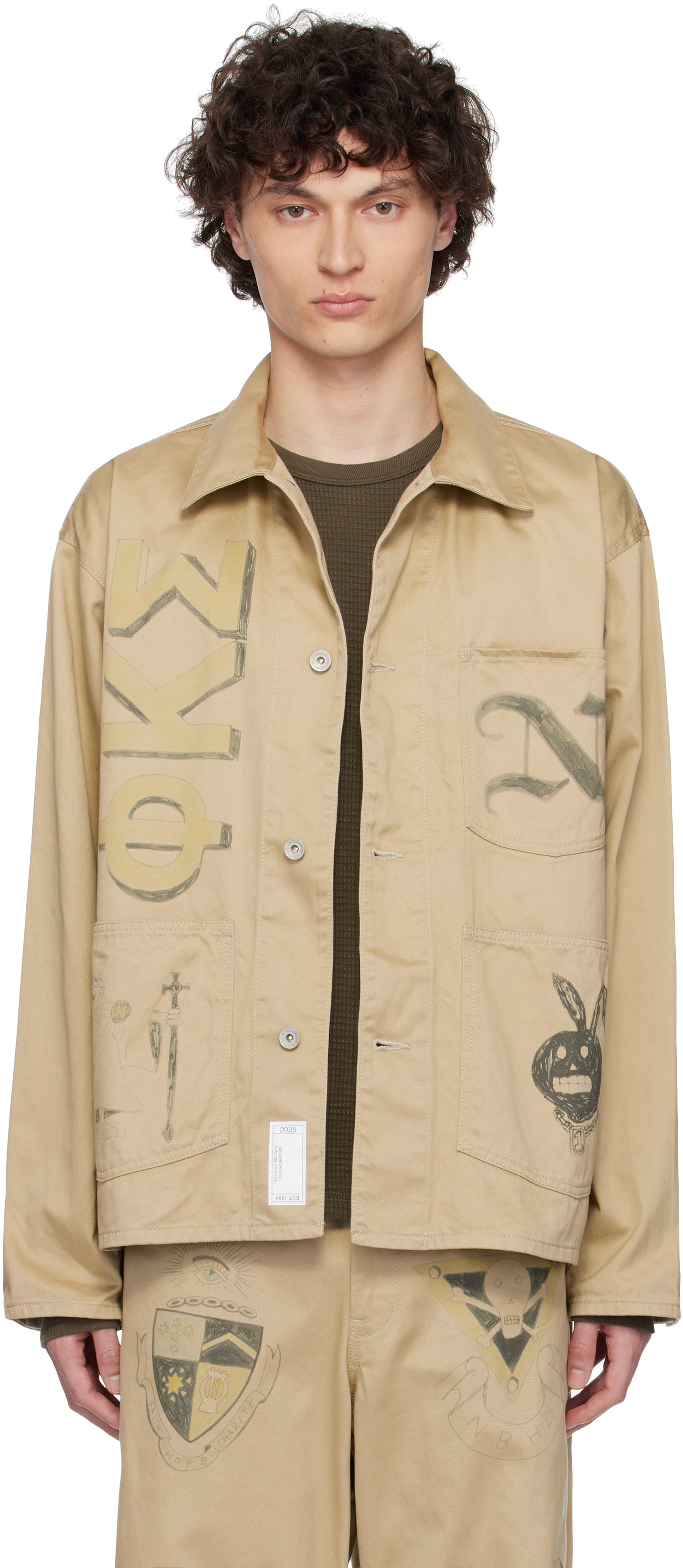 Neighborhood Beige Memorial Coverall Jacket