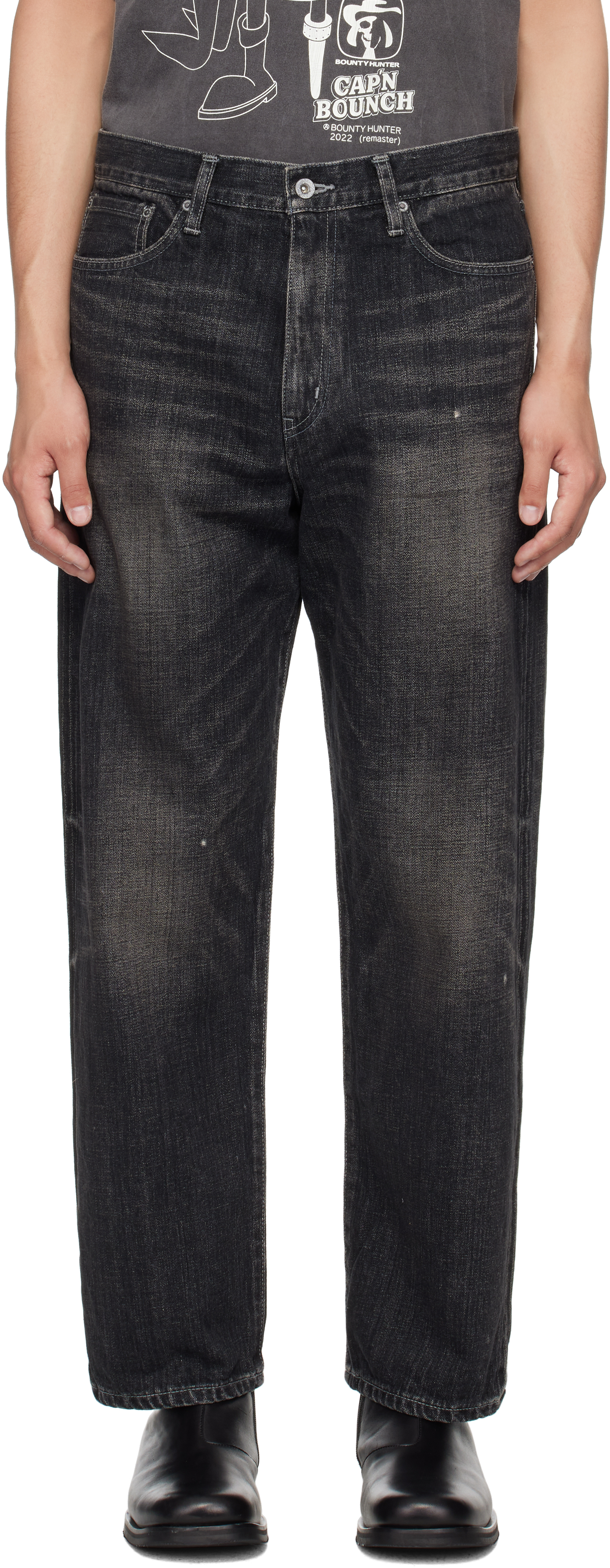 NEIGHBORHOOD WASHED DP BASIC 211 ブラックデニム Neighborhood: ブラック Washed DP Basic ジーンズ | SSENSE 日本