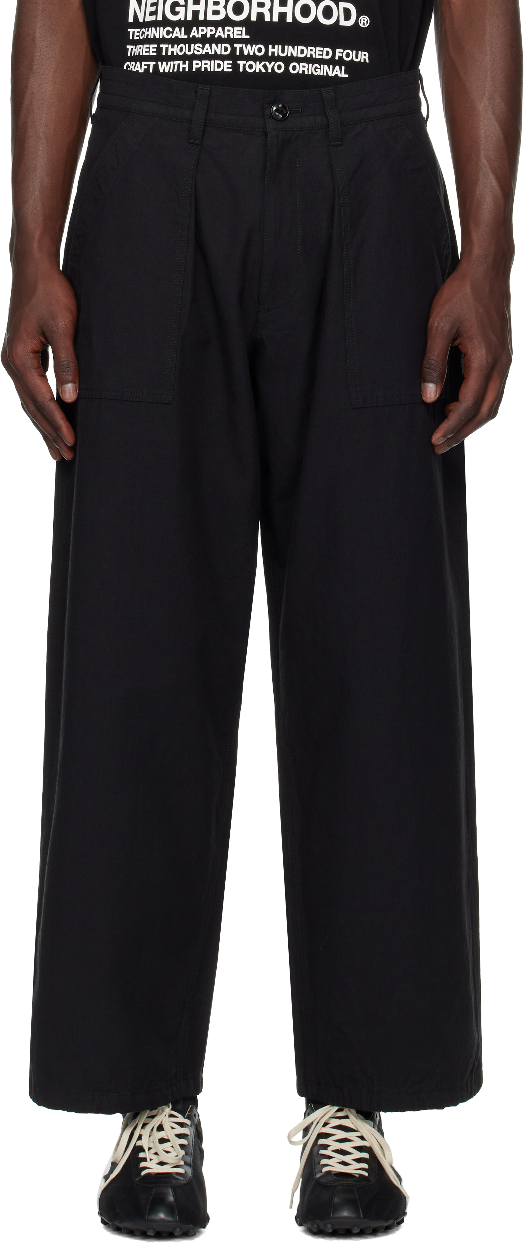 Khaki Wide Baker Trousers