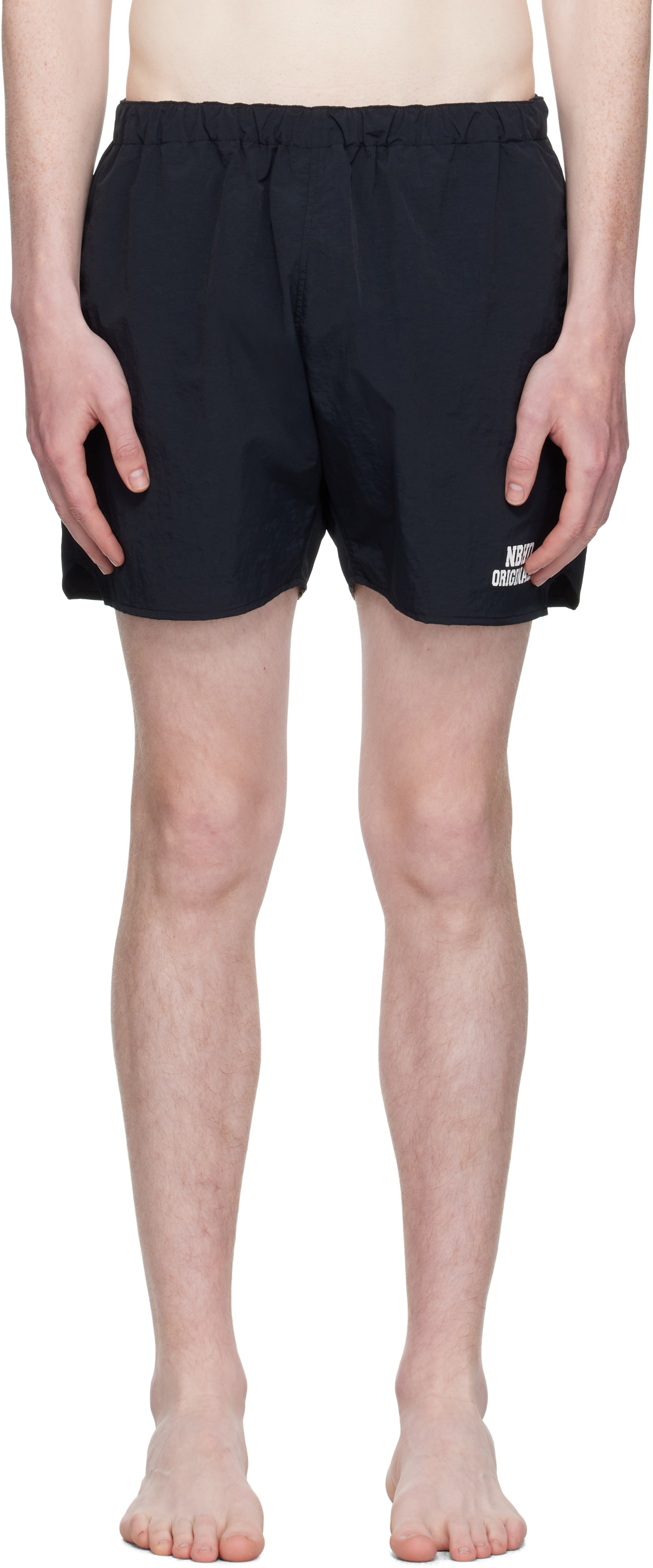 Neighborhood Black Recycled Nylon Swim Shorts In Black