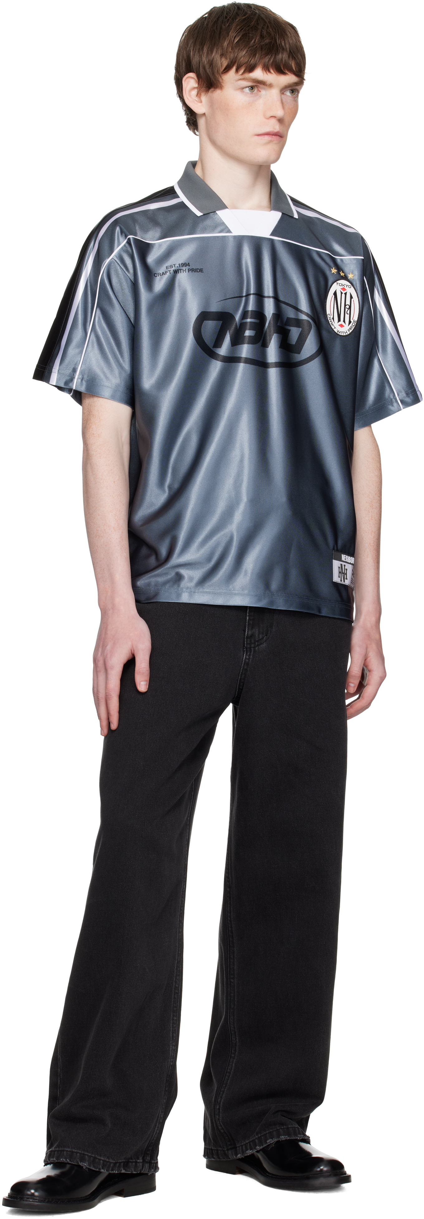 Neighborhood Gray Game Short Sleeve Polo In Multi