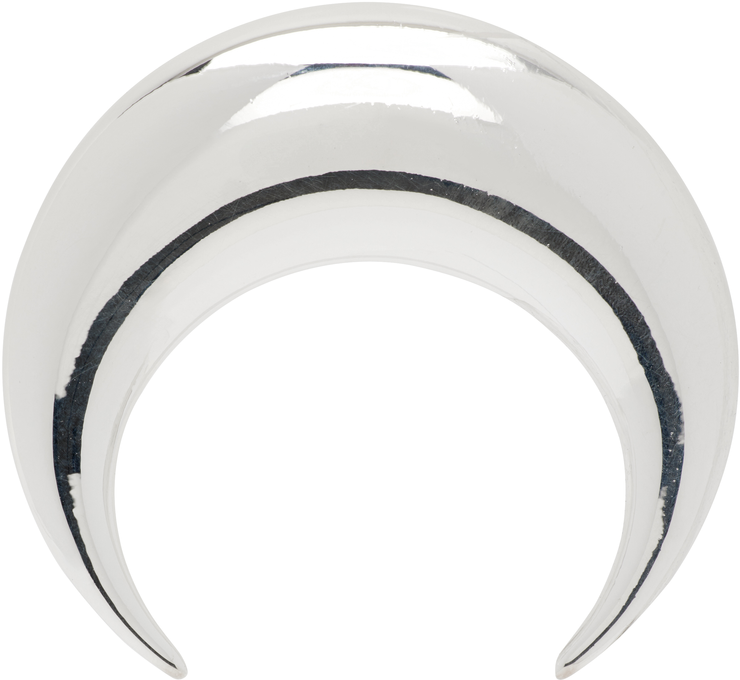 Marine Serre Regenerated Tin Moon Stud Earring In Metallic