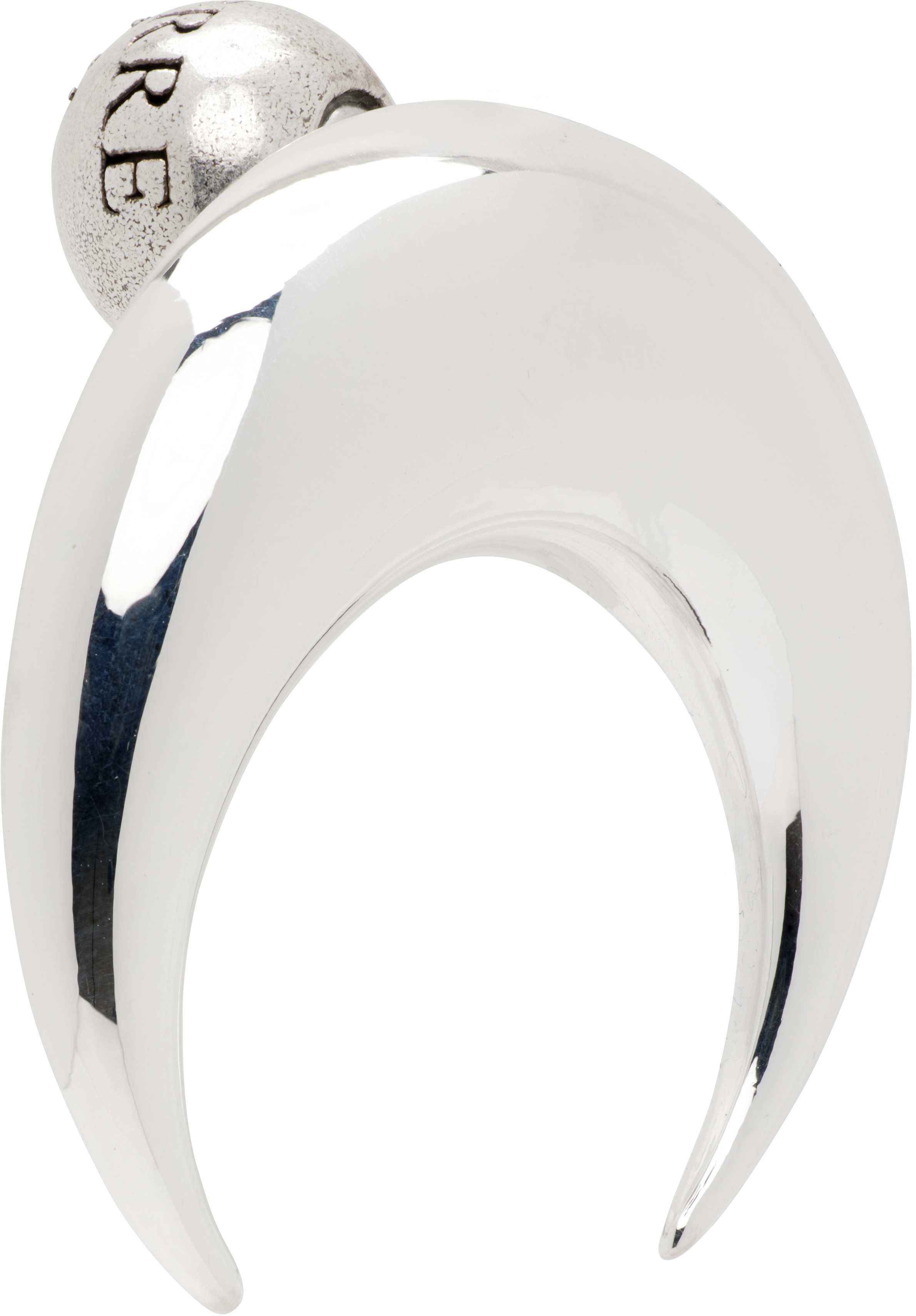Marine Serre Regenerated Tin Moon Stud Earring In Metallic