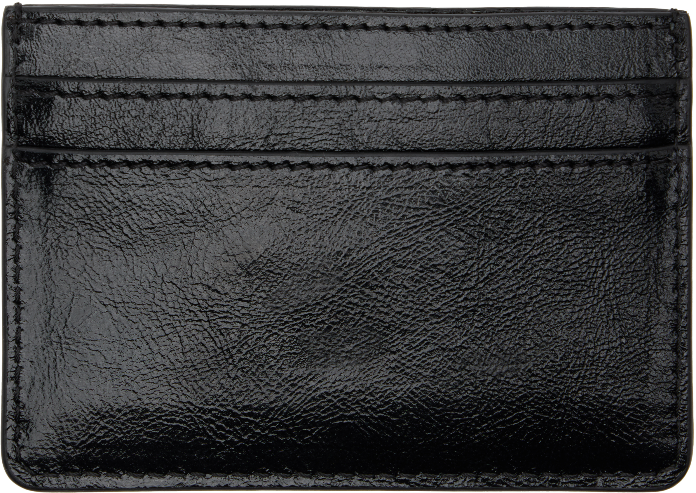 Marine Serre Smoth Leather Moon Charm Cardholder In Black