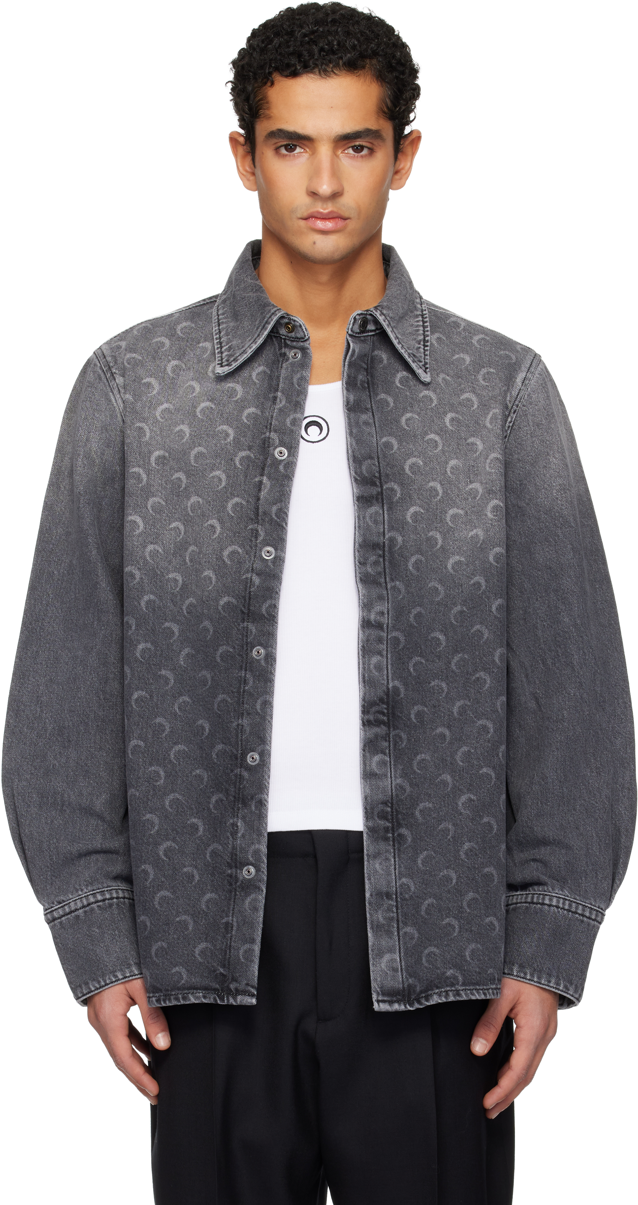 Marine Serreのグレー Moon Laser LS デニムシャツがセール中