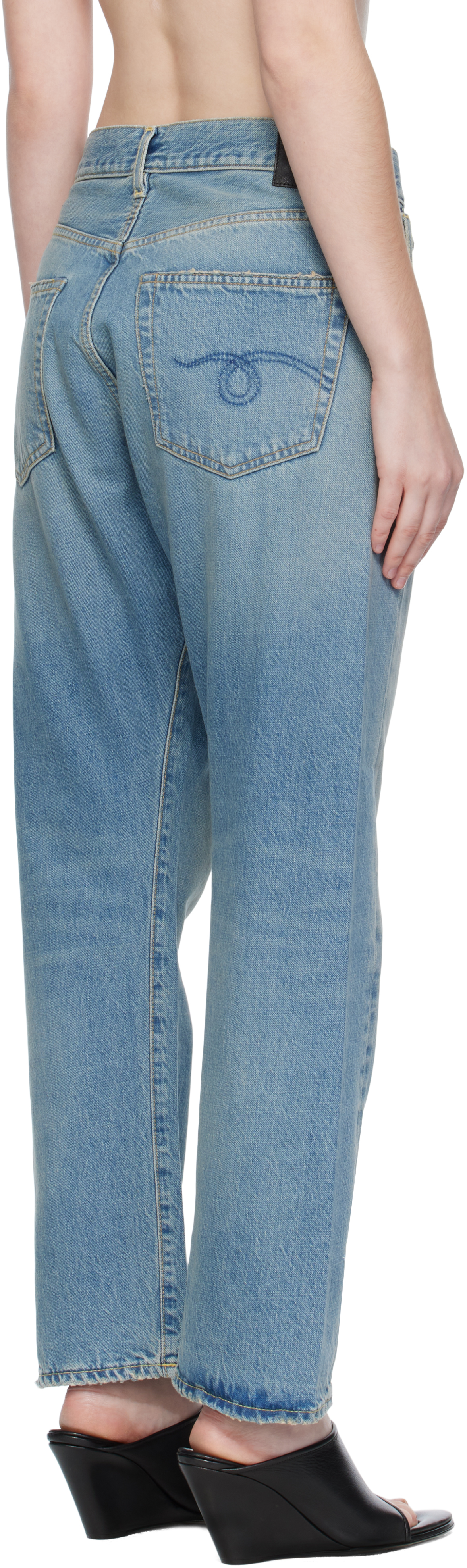 R13 Blue Crossover Jeans In Blue
