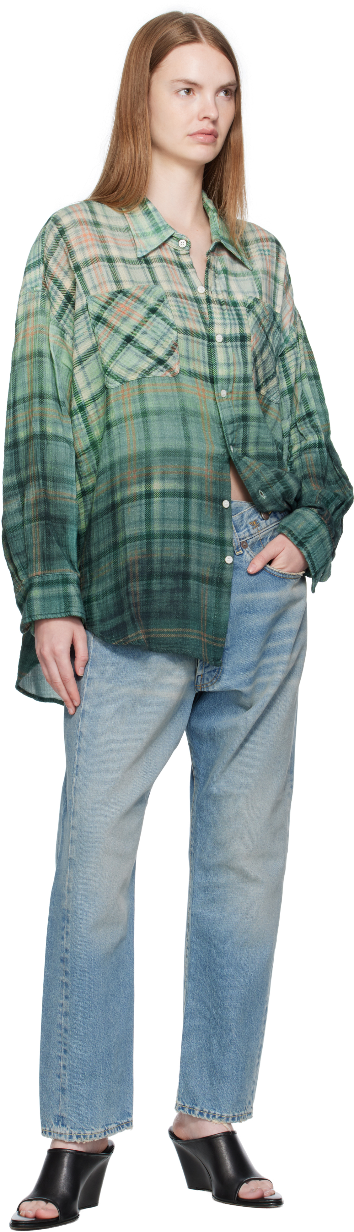 R13 Blue Crossover Jeans In Blue