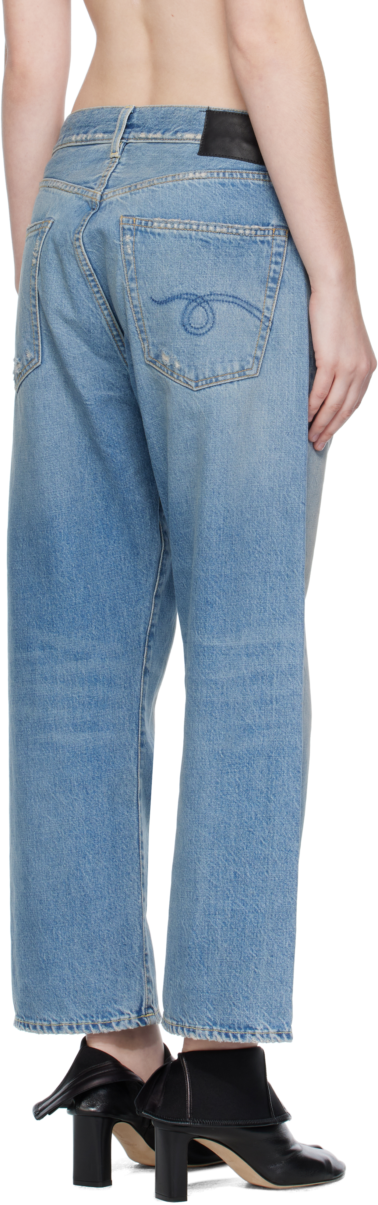 R13 Blue Crossover Jeans In Blue