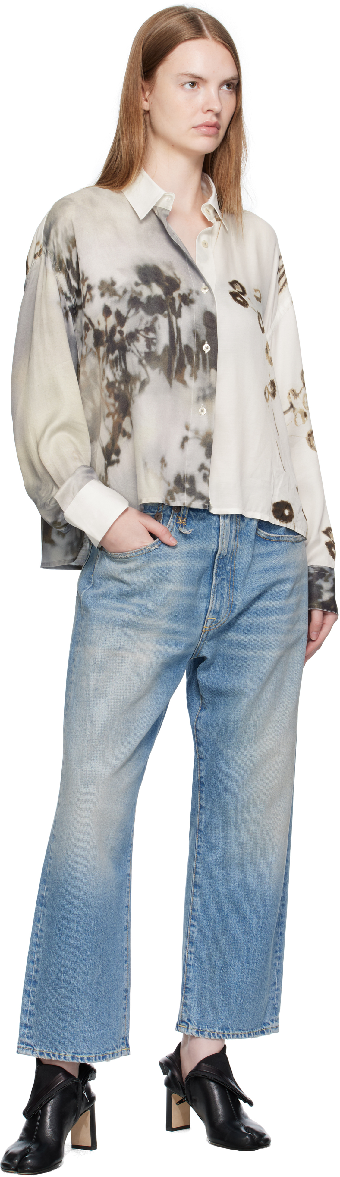 R13 Blue Crossover Jeans In Blue