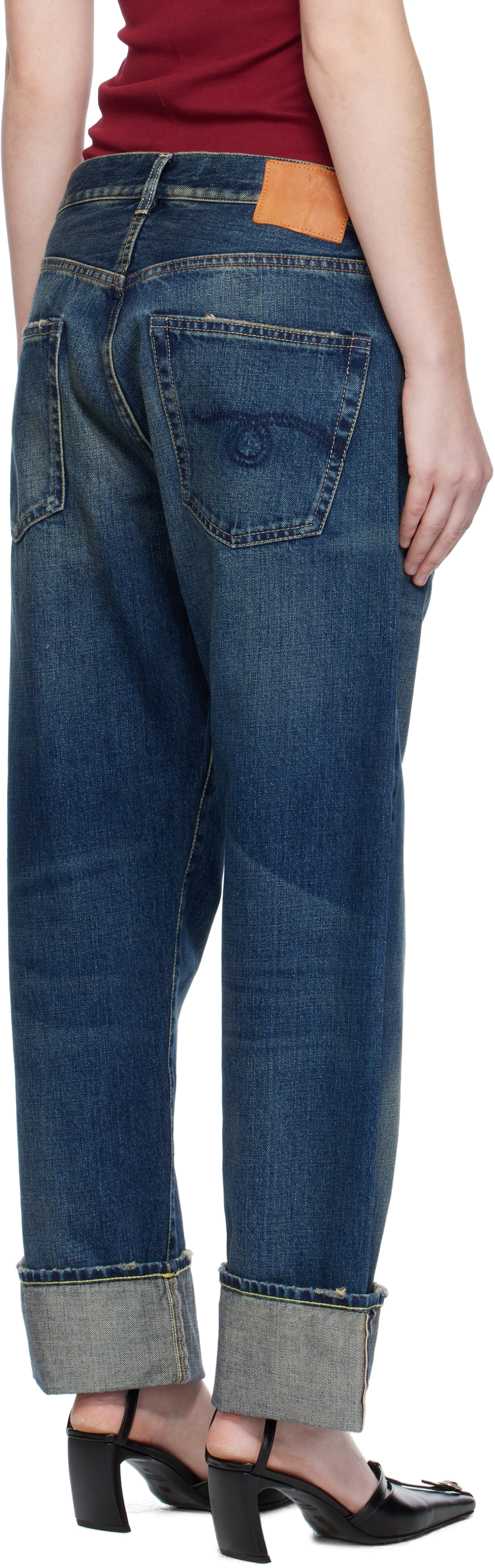 R13 Cuffed Romeo Jeans In Blue