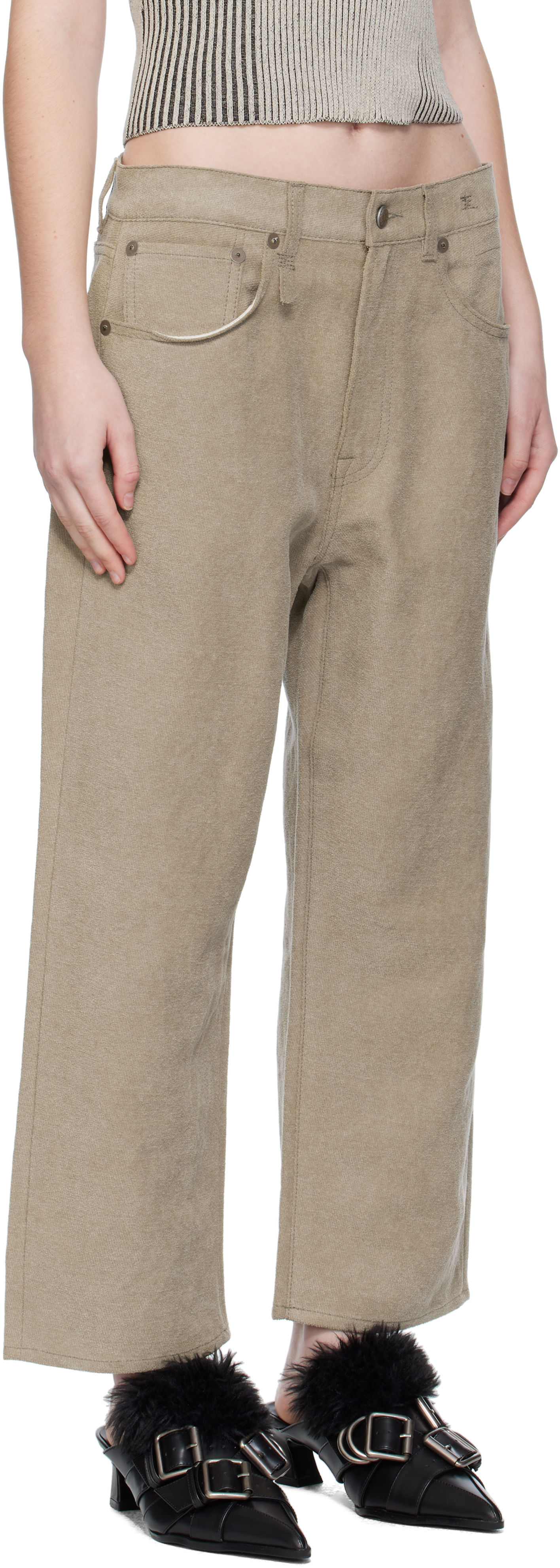 R13 Gray X-bf Jeans In Neutral