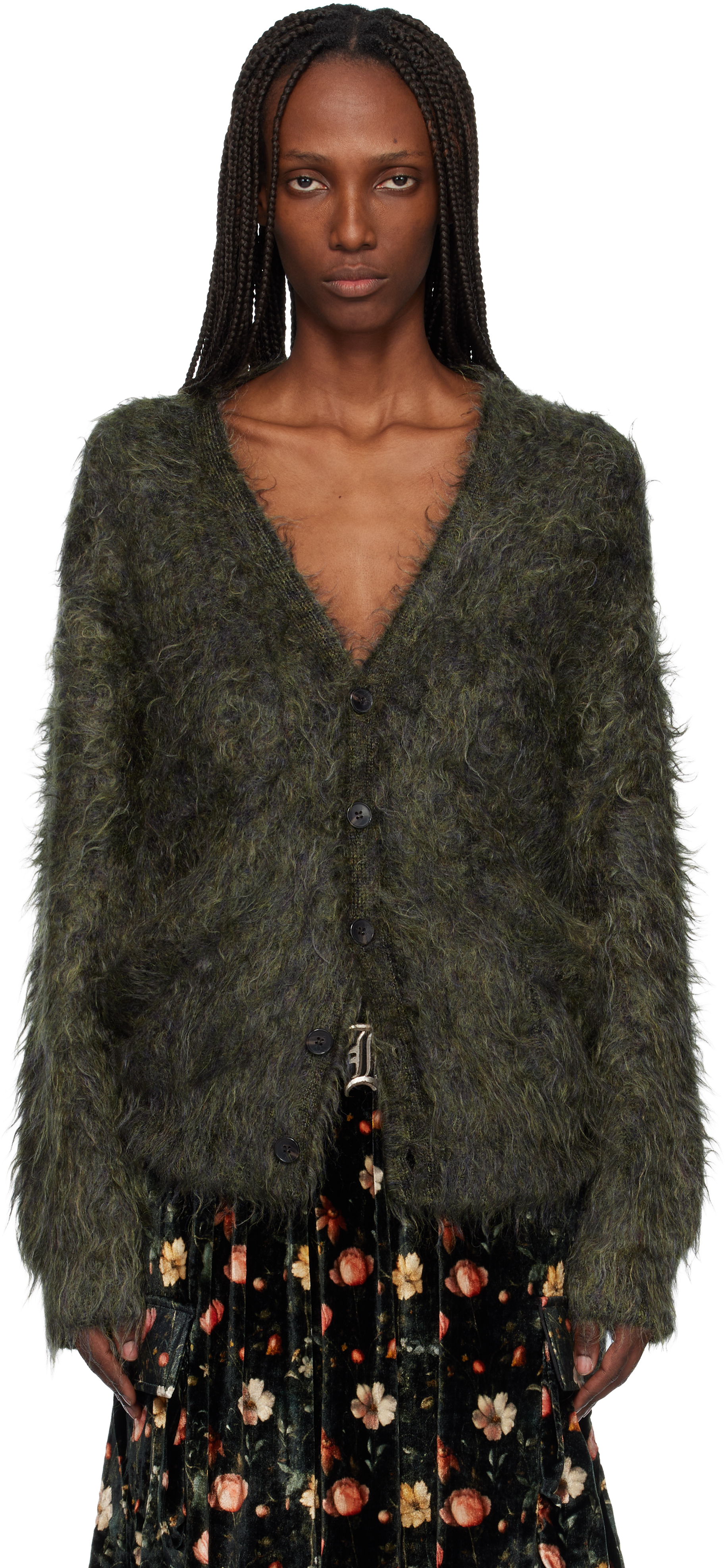 R13 Green Boyfriend Cardigan