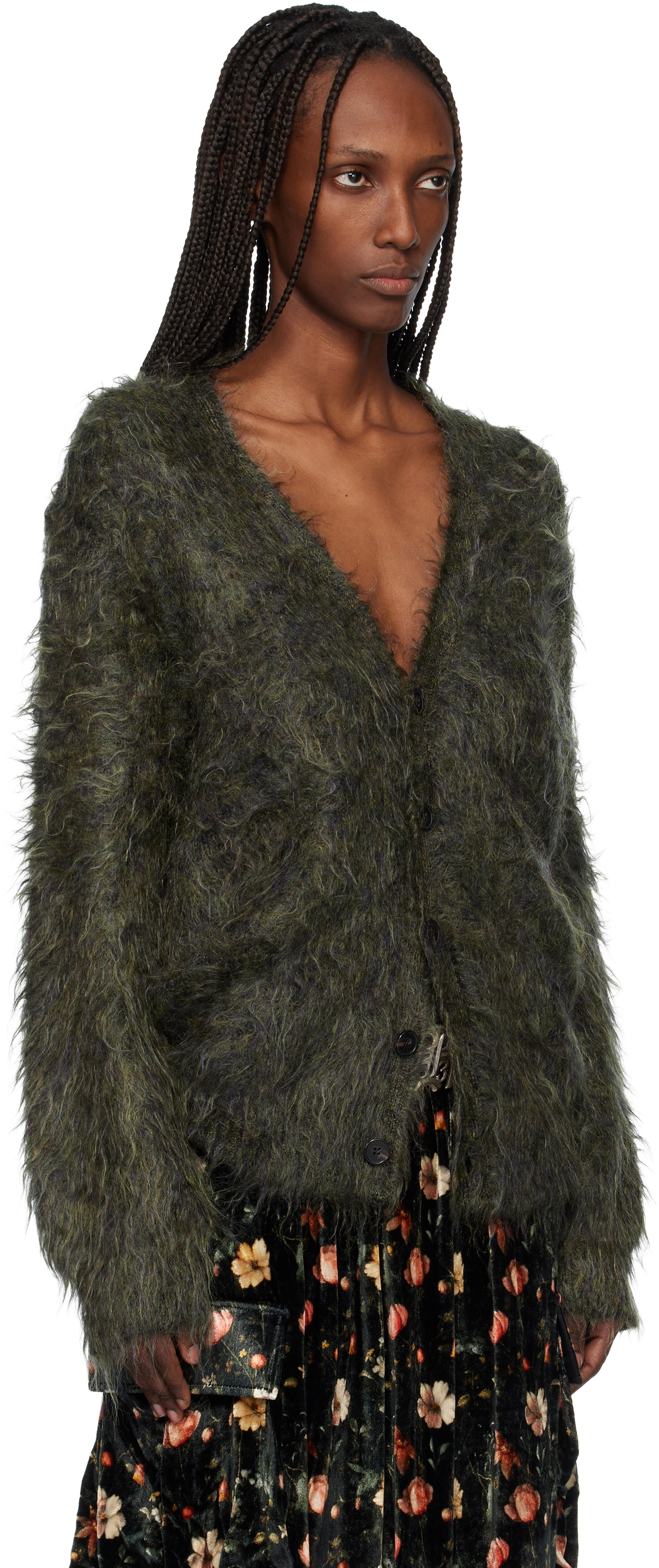 R13 Green Boyfriend Cardigan