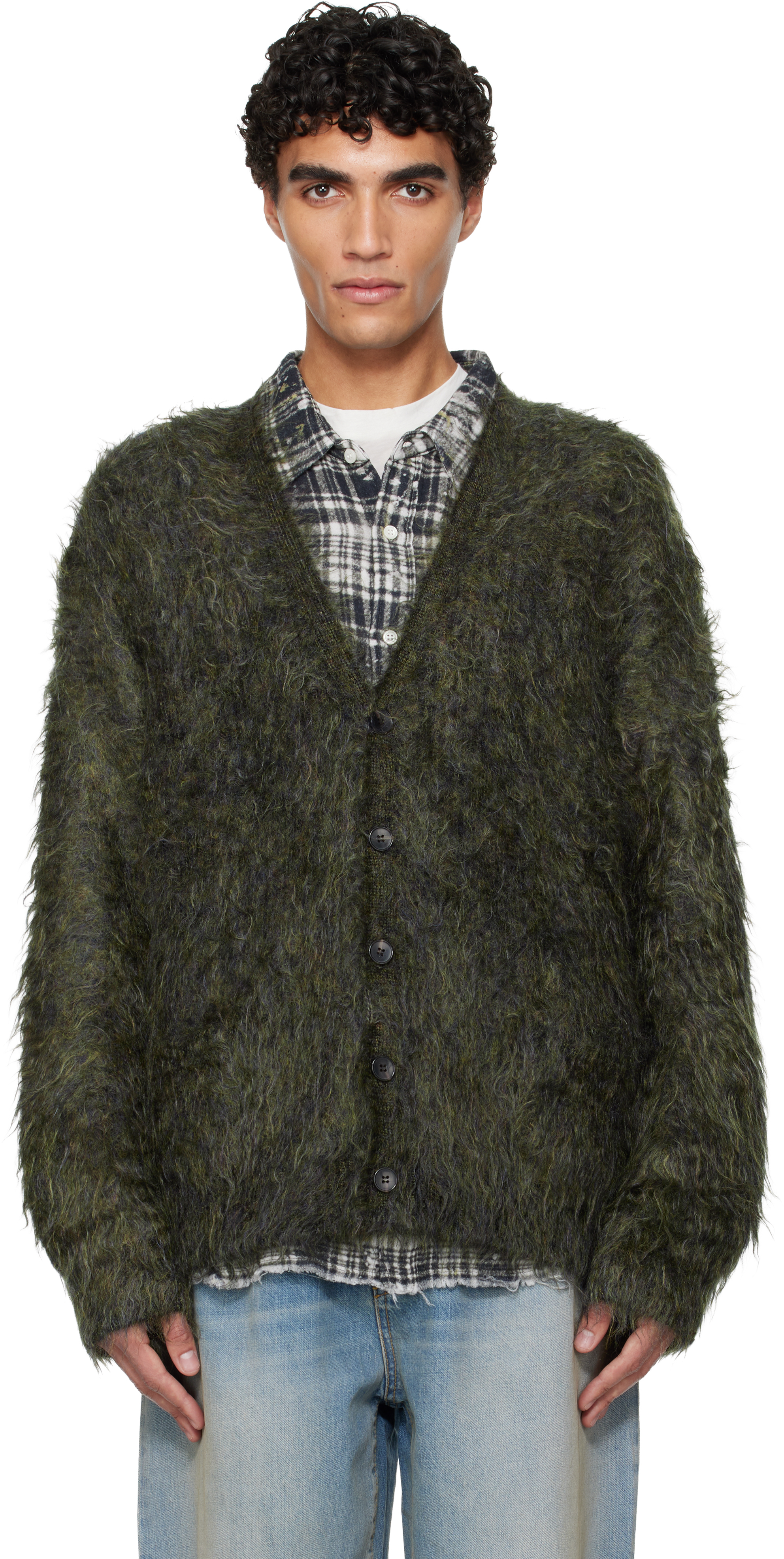 R13 Khaki Boyfriend Cardigan