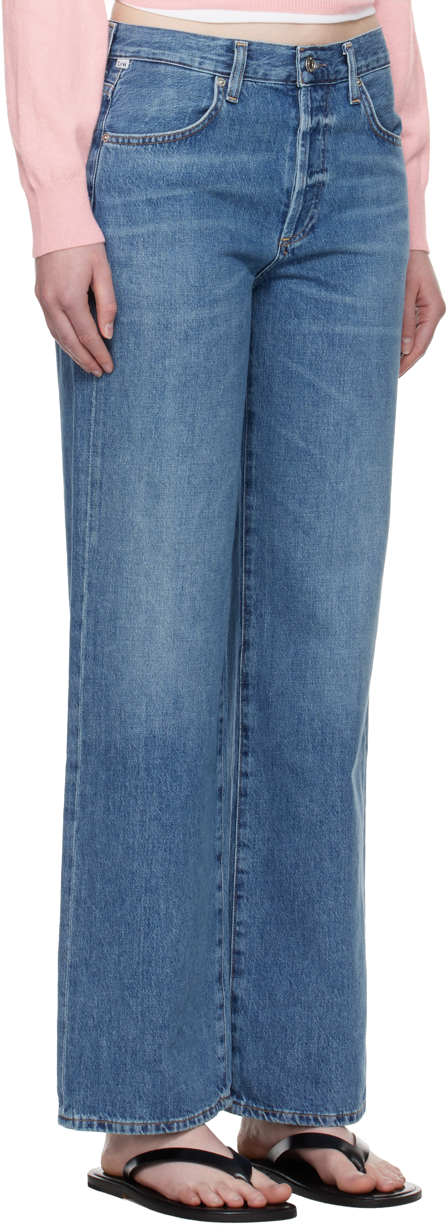 Citizen Of Humanity Blue Annina High Rise Wide Leg 33 Jeans