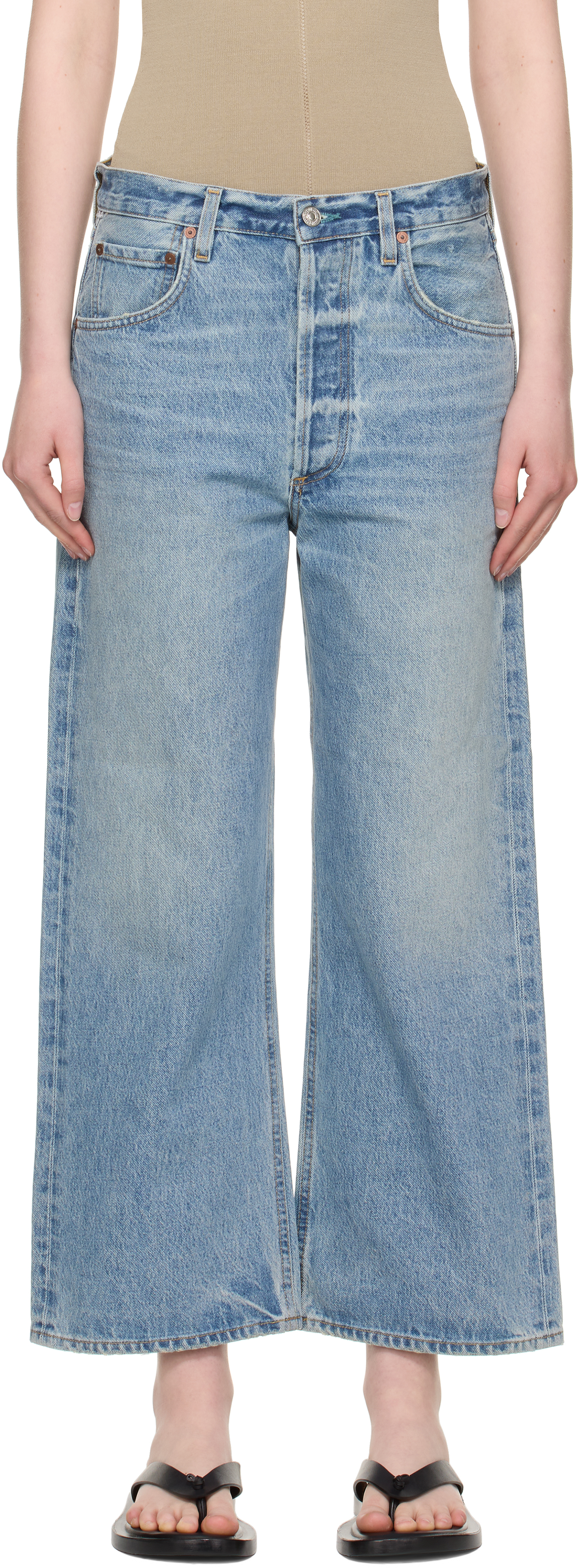 Blue Gaucho Vintage Wide Leg Jeans