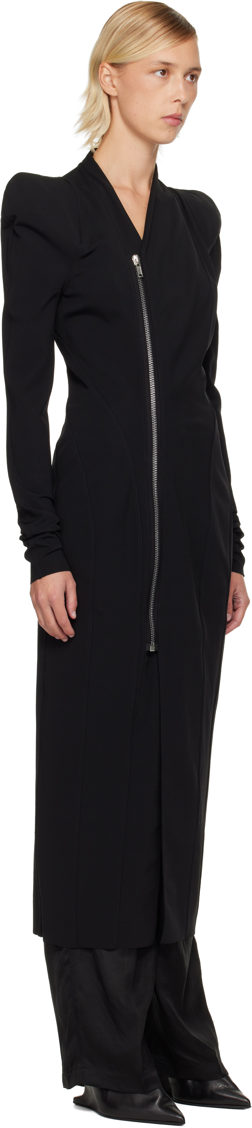 Rick Owens Black Concordians Princess Coat In Black