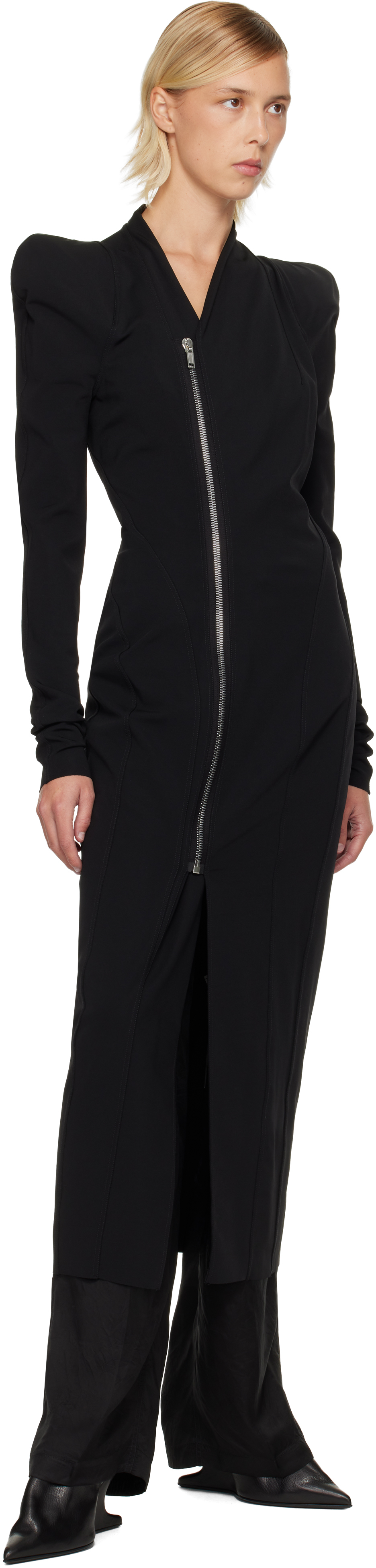 Rick Owens Black Concordians Princess Coat In Black