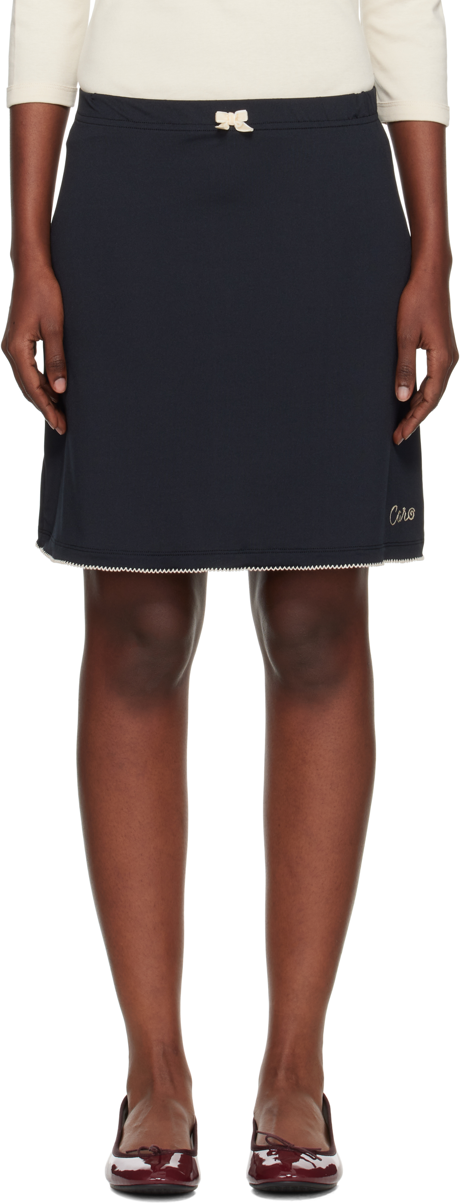 Caro Editions Black 'caro' Jersey Miniskirt In Black