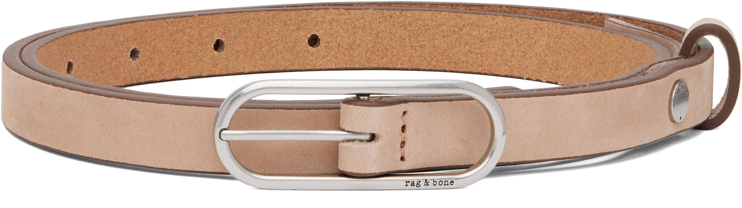 Rag & Bone Beige Baby Rounded Rebound Belt