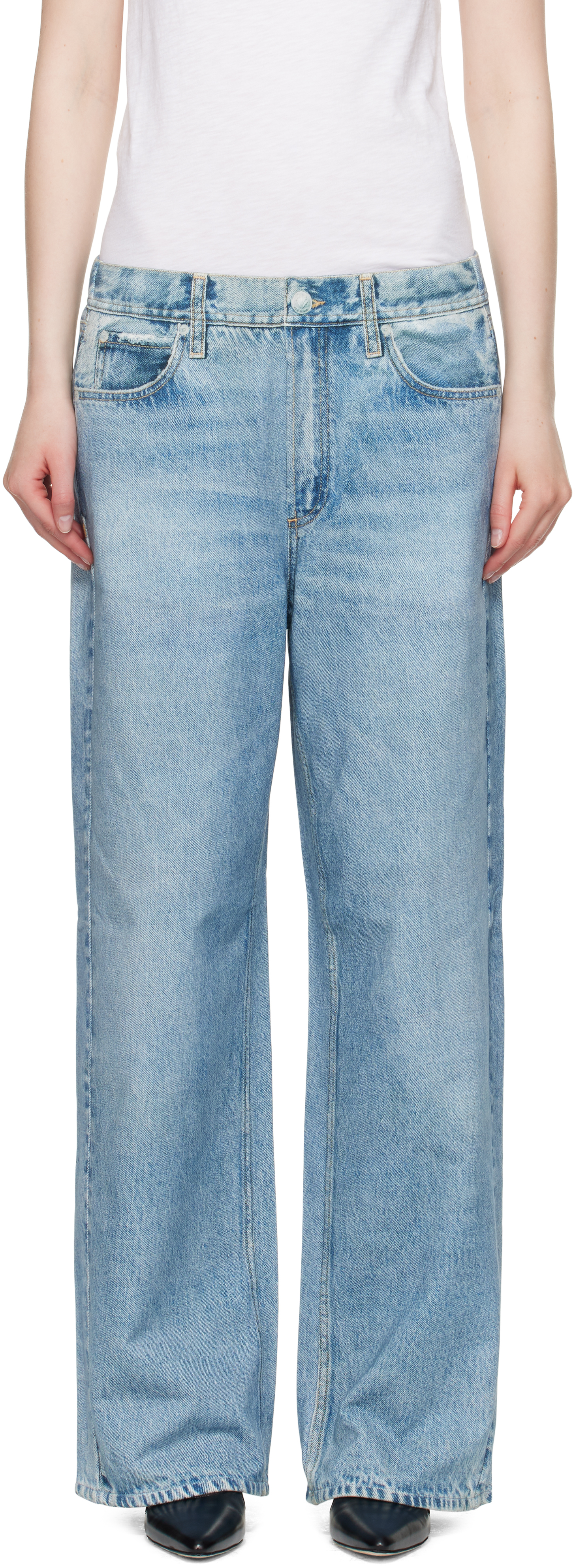Rag & Bone Womens Valentina Scarlet Miramar Terry Wide-leg Cotton-jersey Trousers In Blue